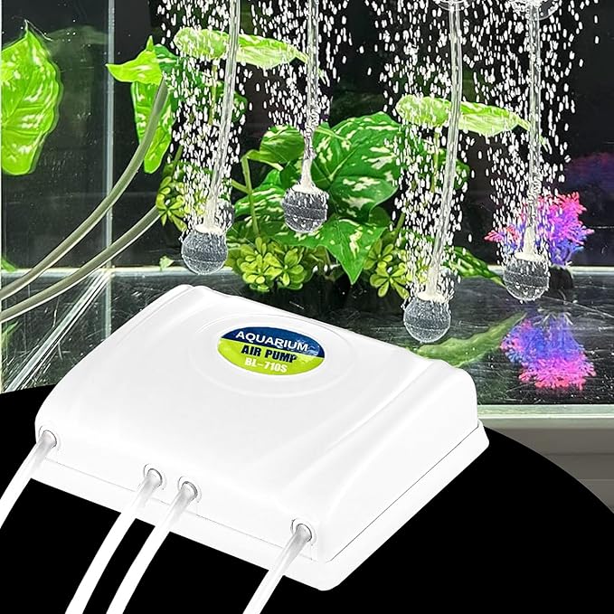 4 - Way Aquarium Air Pump – Improves Water Quality & Circulation - BURAQ PETS