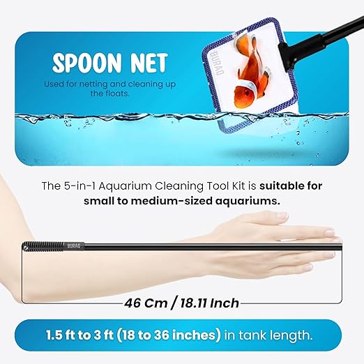 5 in 1 Aquarium Cleaning Kit - For Cleaning Aquarium, Fish Tank Accessory - BURAQ PETS