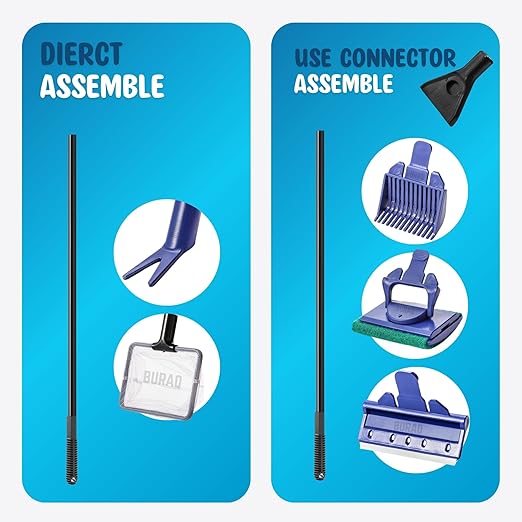 5 in 1 Aquarium Cleaning Kit - For Cleaning Aquarium, Fish Tank Accessory - BURAQ PETS