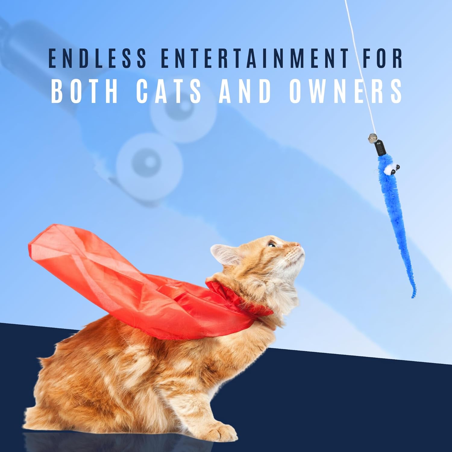 BURAQ Interactive Cat Plastic Toy with Bell Help Your Cats Keep Active | Playing | Training | Plastic Stick | Teaser Toy for Cats & Other Pets (Cat Plastic Teaser Toy)