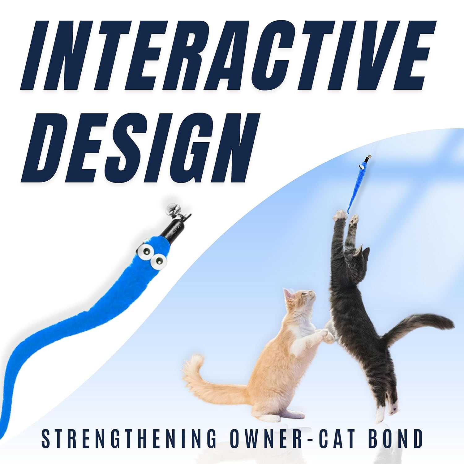 BURAQ Interactive Cat Plastic Toy with Bell Help Your Cats Keep Active | Playing | Training | Plastic Stick | Teaser Toy for Cats & Other Pets (Cat Plastic Teaser Toy)