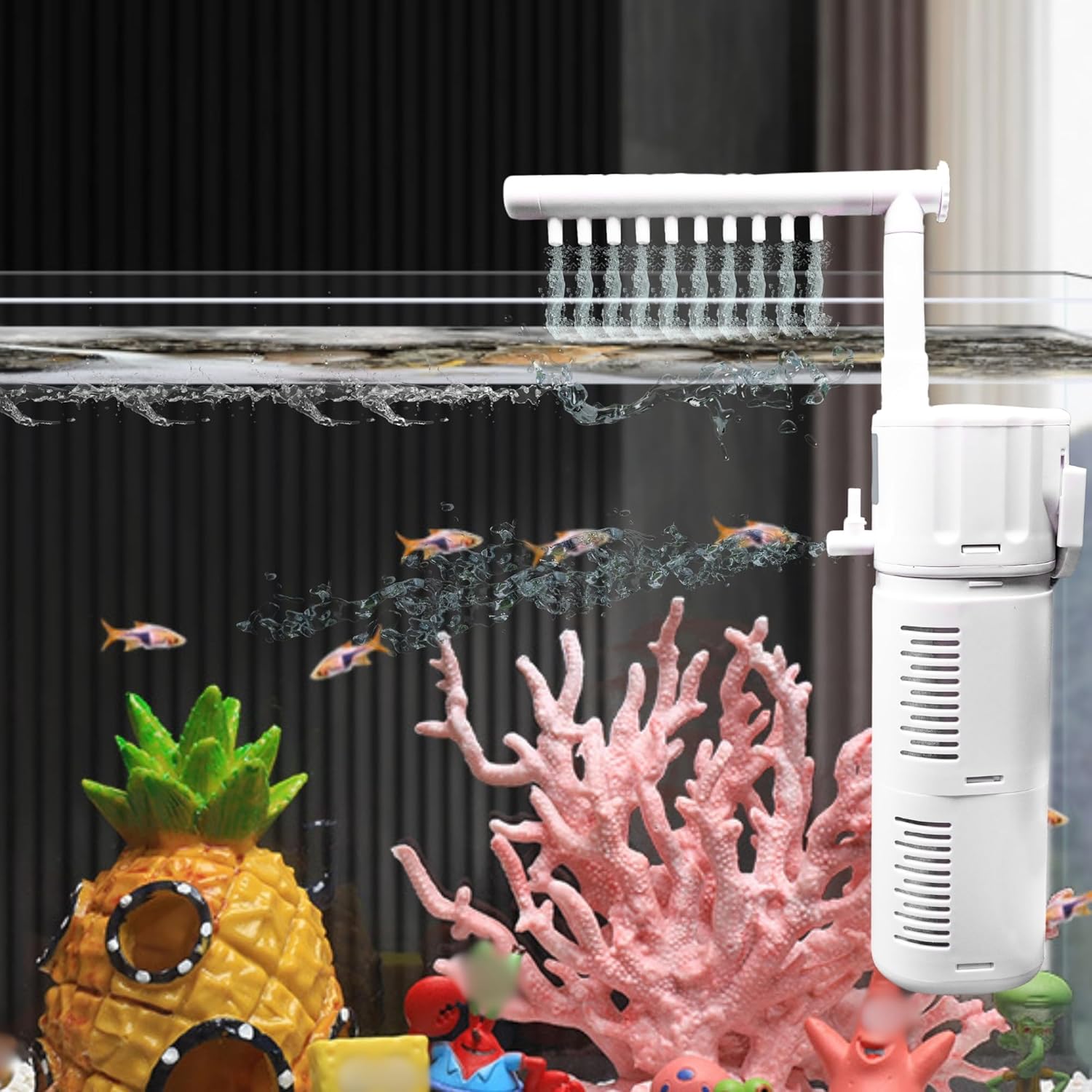 Buraq Fountain Aquarium Filter BL-98F | 9W | 650L/H - Multi-Function Submersible Filtration Pump, Submersible & Efficient Fish Filter, Aquarium Filters for Fish Tank (BL-99F | 18W | 1000L/H)