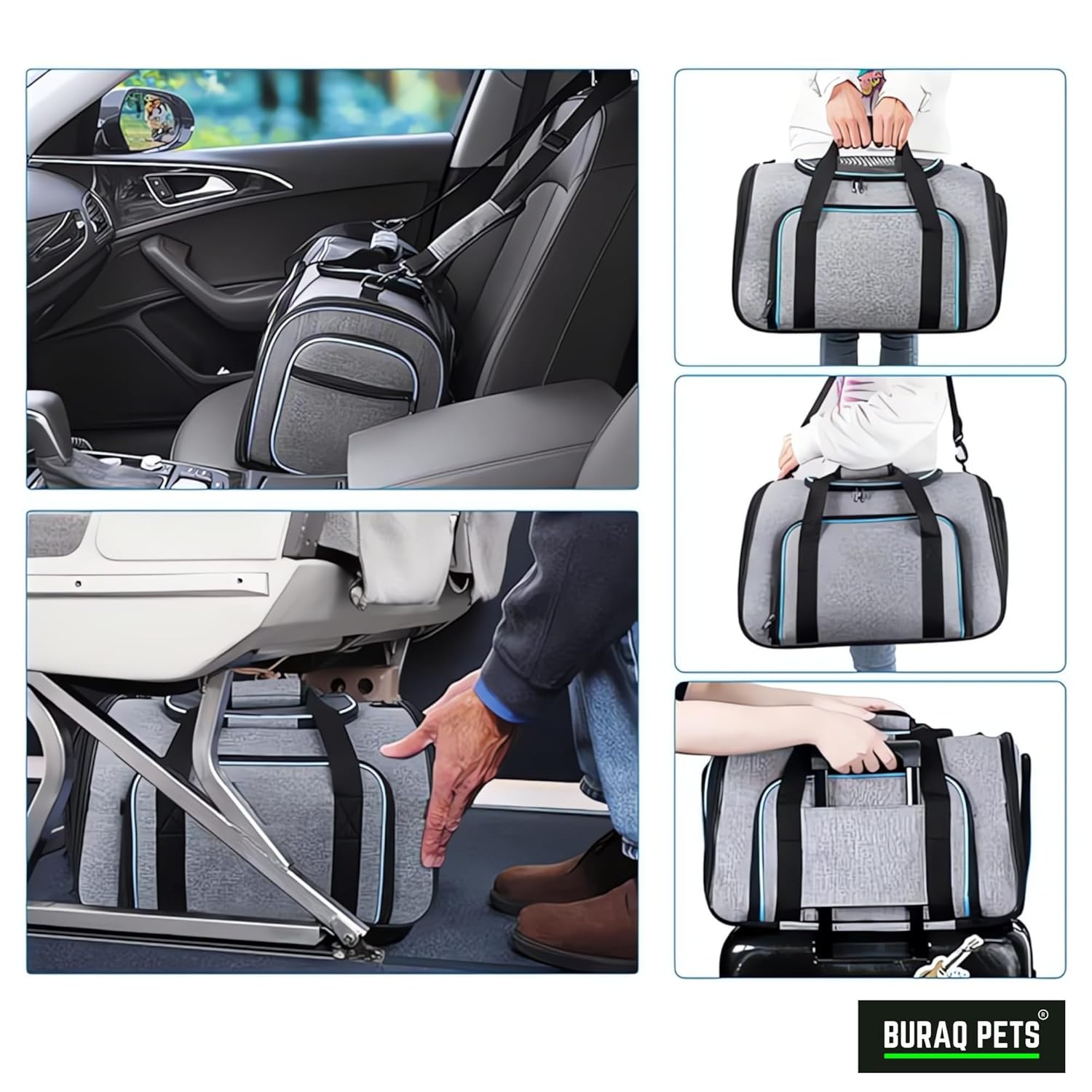 Buraq Expandable Premium Pet Luggage Carrier, Detachable & Adjustable Travel Bag with Ventilation, Lightweight, Durable & Portable for Cats (Ruby Red)