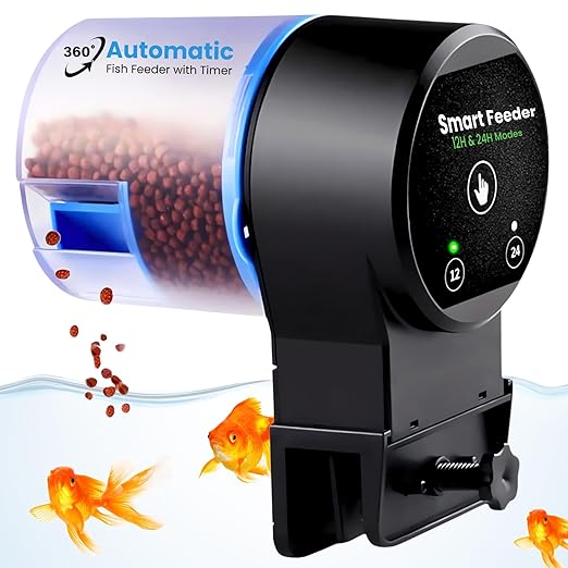Automatic Fish Feeder – Timer - Based Food Dispenser for Aquariums | 12hr & 24hr Adjustable Feeding for Vacation Use - BURAQ PETS