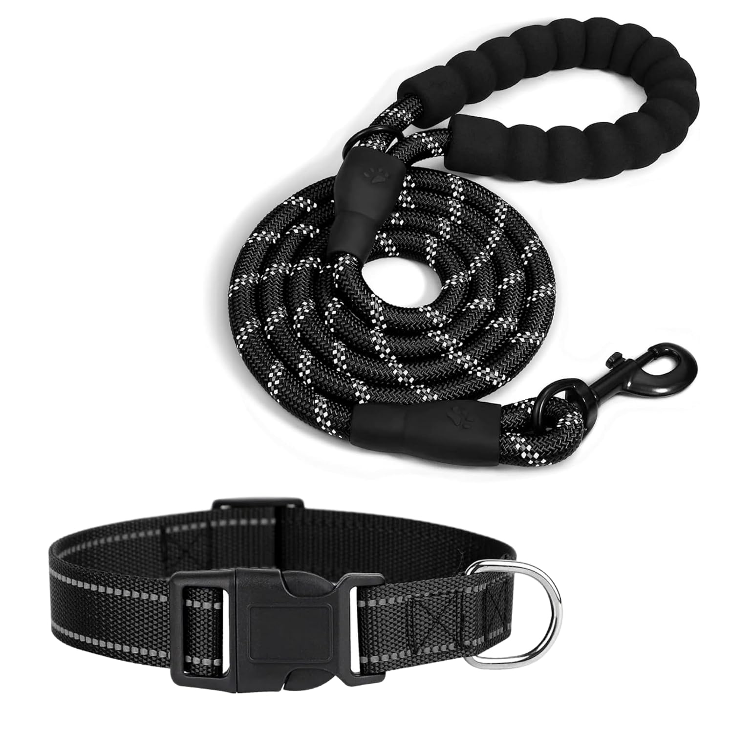Dog Collar & 4FT Leash Combo – Heavy-Duty Set with Padded Handle for Running & Training - BURAQ PETS