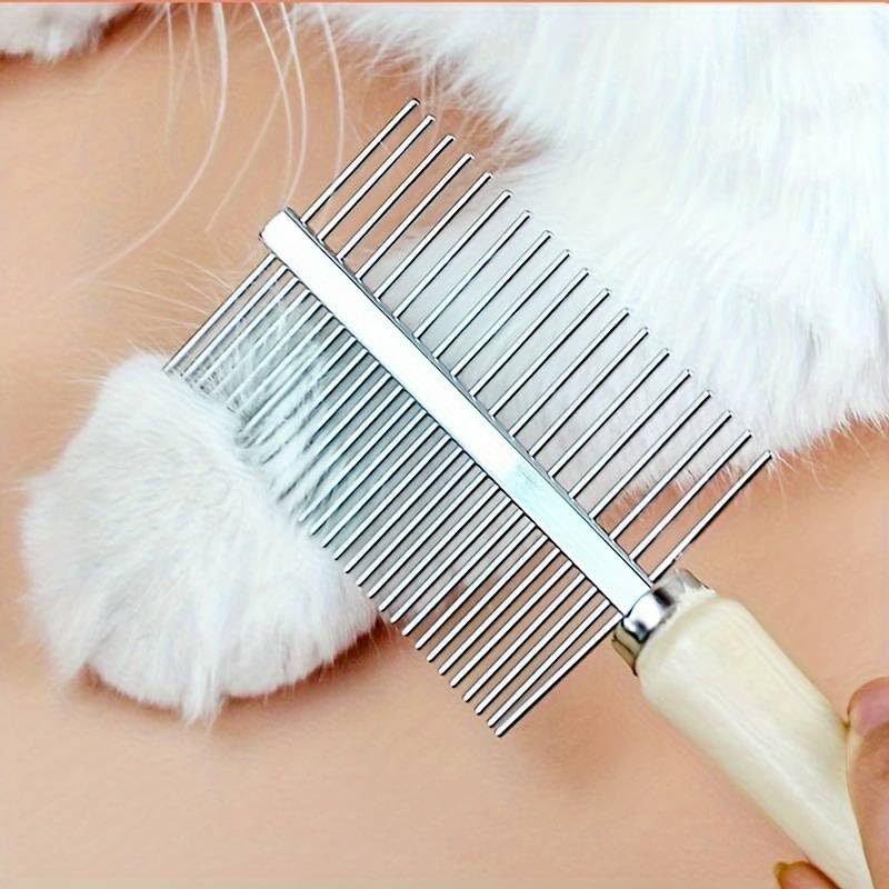 Buraq Pets Wooden Double Side Stainless Steel Needles Pets Comb, Hairbrush Grooming for Dogs Cat Cleaning Supplies Cat Comb Or Dog Comb (Wooden Dual Side Comb) - BURAQ PETS