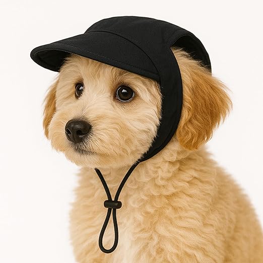 Dog Baseball Cap – Adjustable Sun Hat with Ear Holes Visor