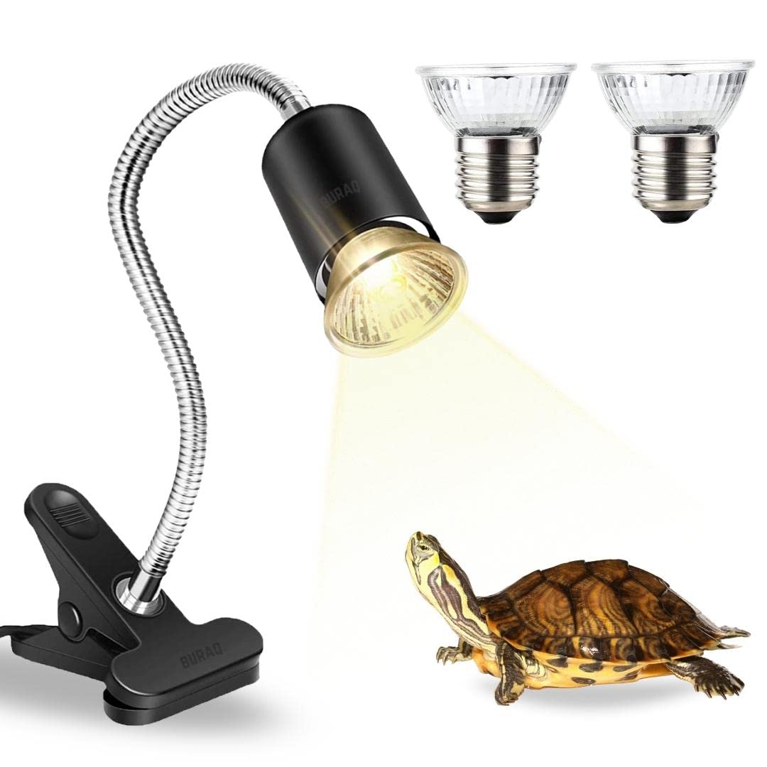 E27 Base Flexible Holder + 2 UV Bulbs , 360° Rotatable & Adjustable Reptile Lamp - BURAQ PETS