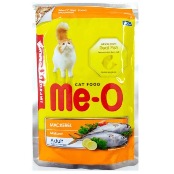 Me - O Adult Cat Gravy (Flavour - Chicken Chunk, Macrel, Chicken & Rice in Carrot) Pack of 12 - 80g - BURAQ PETS
