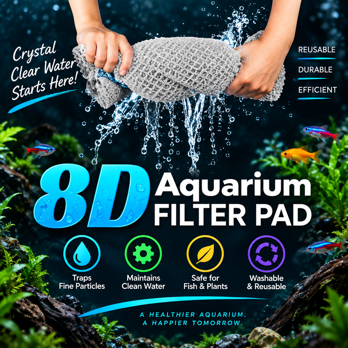 Load video: 8D Filter Sponge 2pcs For 8pcs