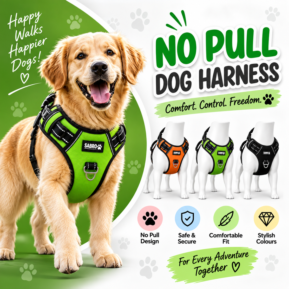 Load video: No Pull Dog Harness