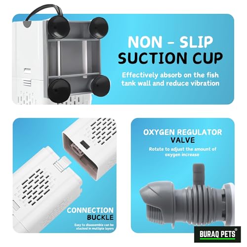 Ultra - Quiet Aquarium Filter 500F – 6W 500L/H Submersible Fish Tank Pump with Oxygen Pipe & Carbon Filtration (XQP - 500F) - BURAQ PETS