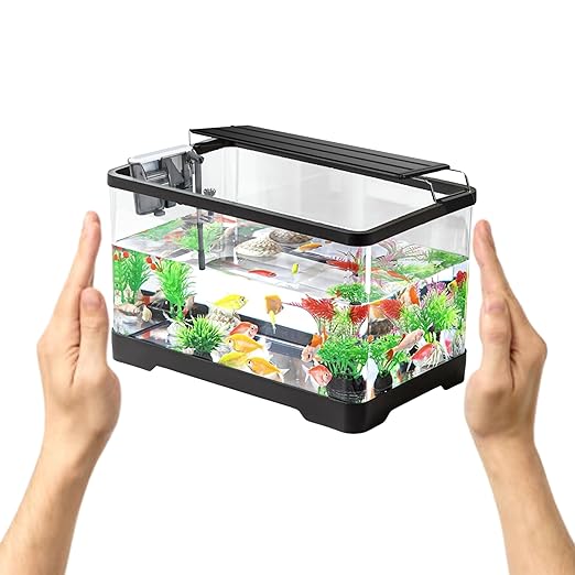 Unbreakable Curved Aquarium Tank – 12L - (Small (12L x 7.7W x 7H - Inches) - BURAQ PETS