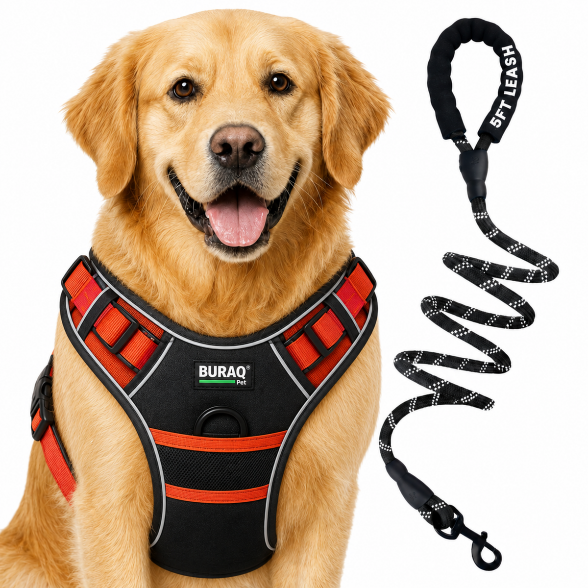 Premium Dog Harness with Leash | Reflective | No Pull Adjustable