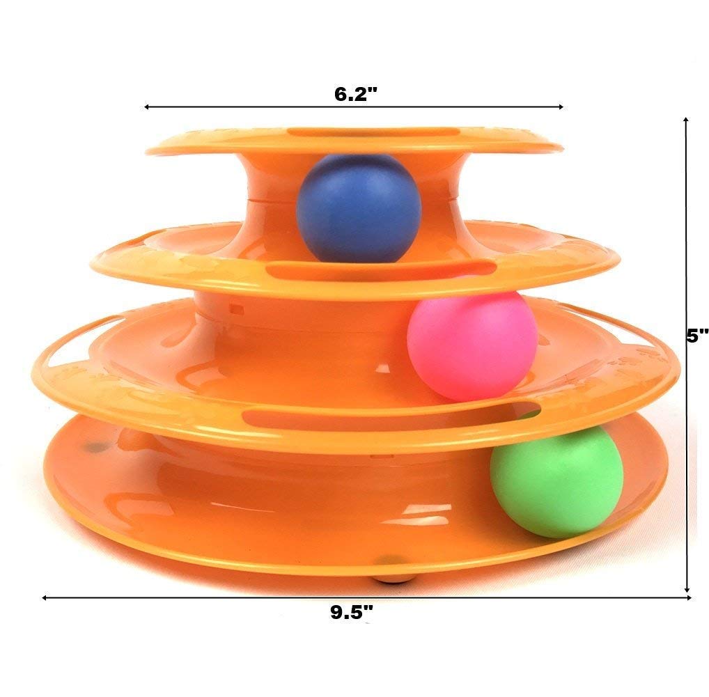 3 - Level Cat Tower Ball Toy - BURAQ PETS