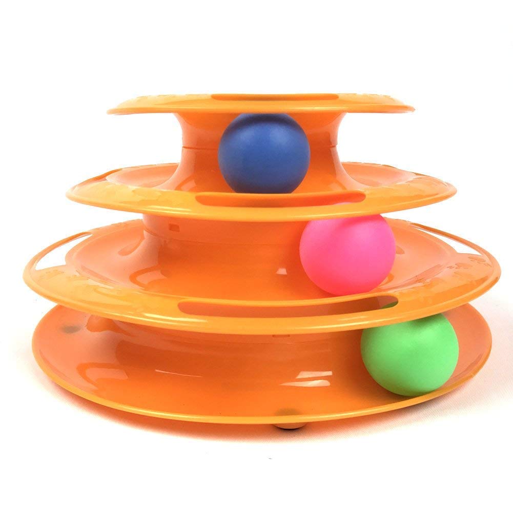 3 - Level Cat Tower Ball Toy - BURAQ PETS