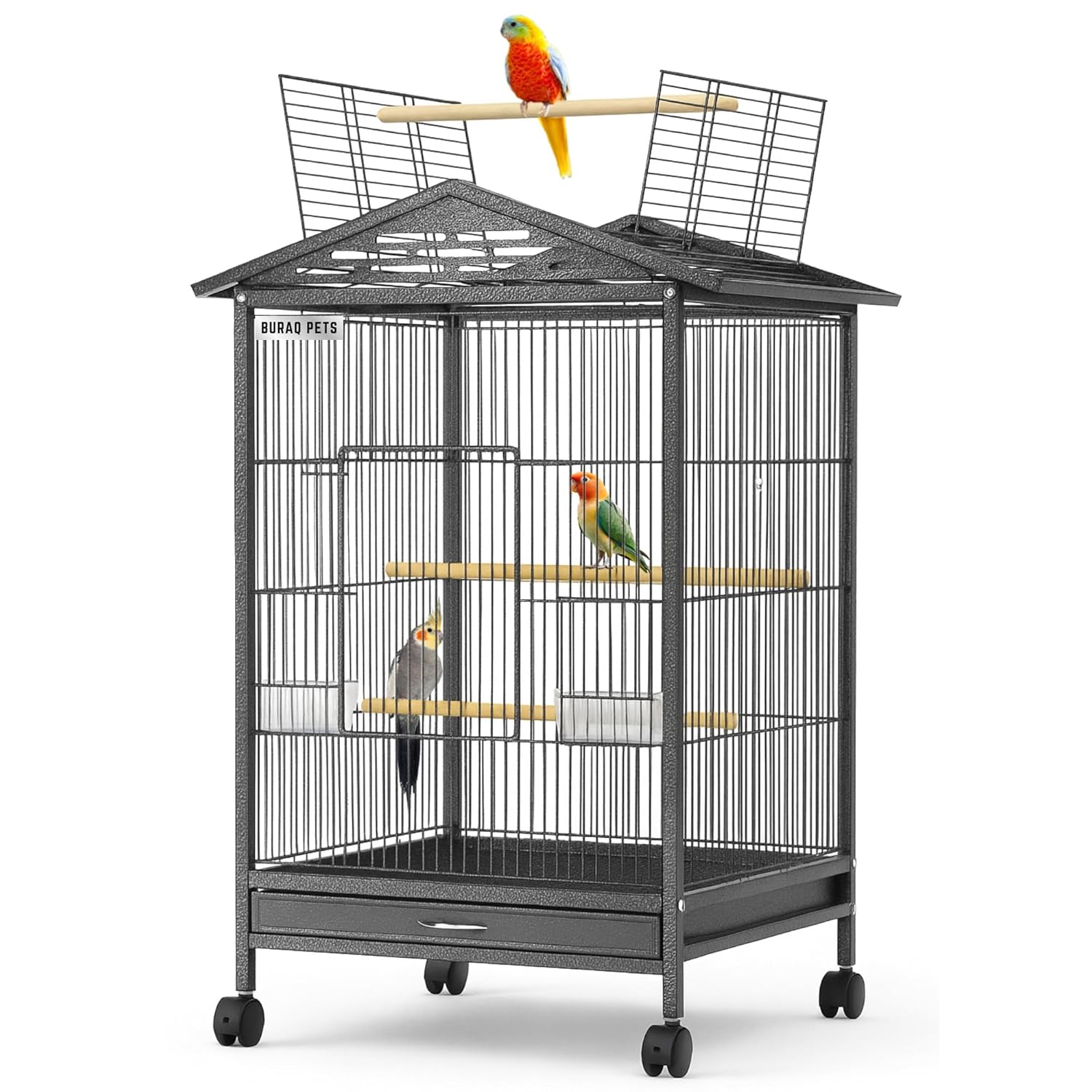 30 - Inch Bird Cage with Stand – Large & Sturdy for Birds - BURAQ PETS