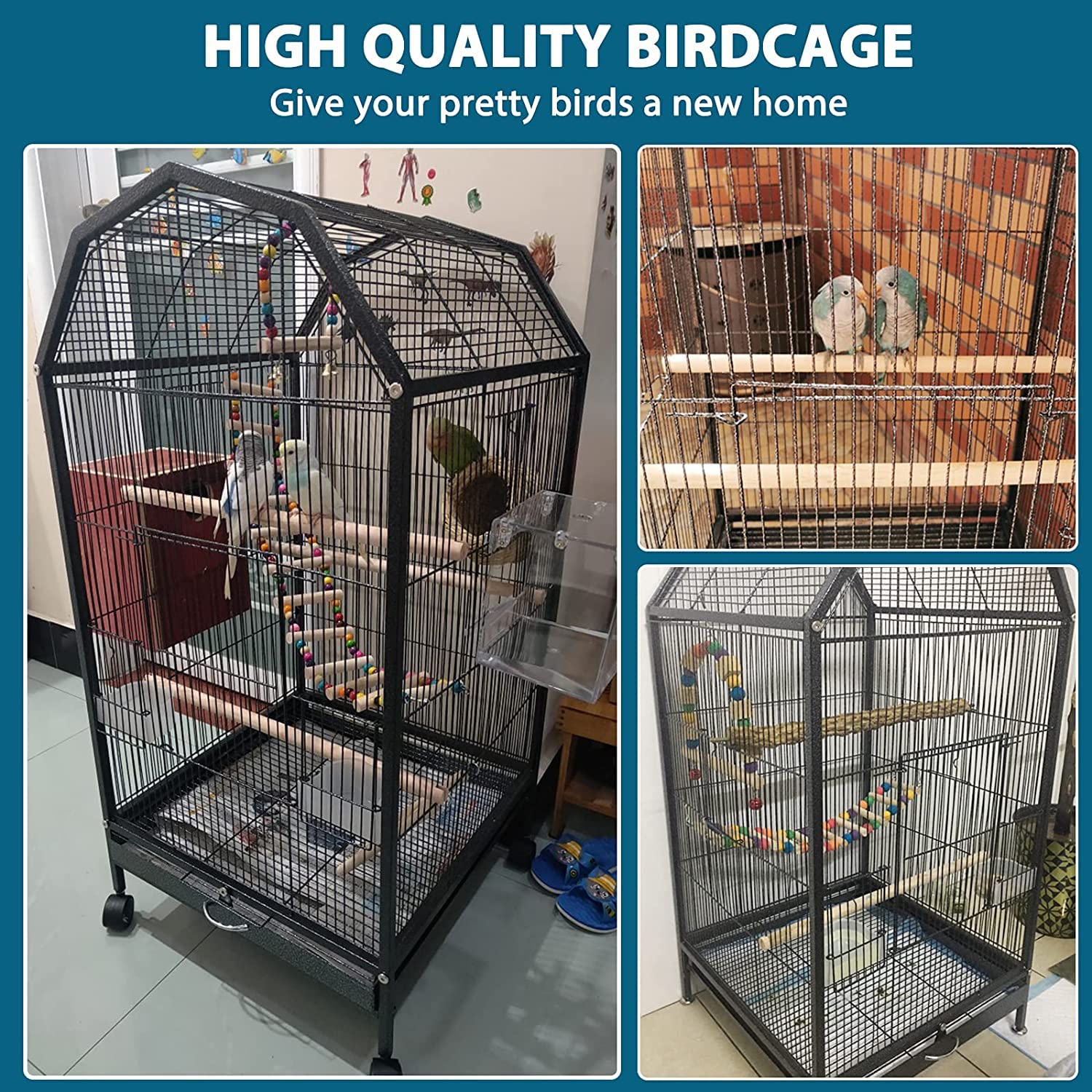 30 Inch Metal Bird Cage – Strong & Spacious for All Birds – premium pet product by Buraq Pets