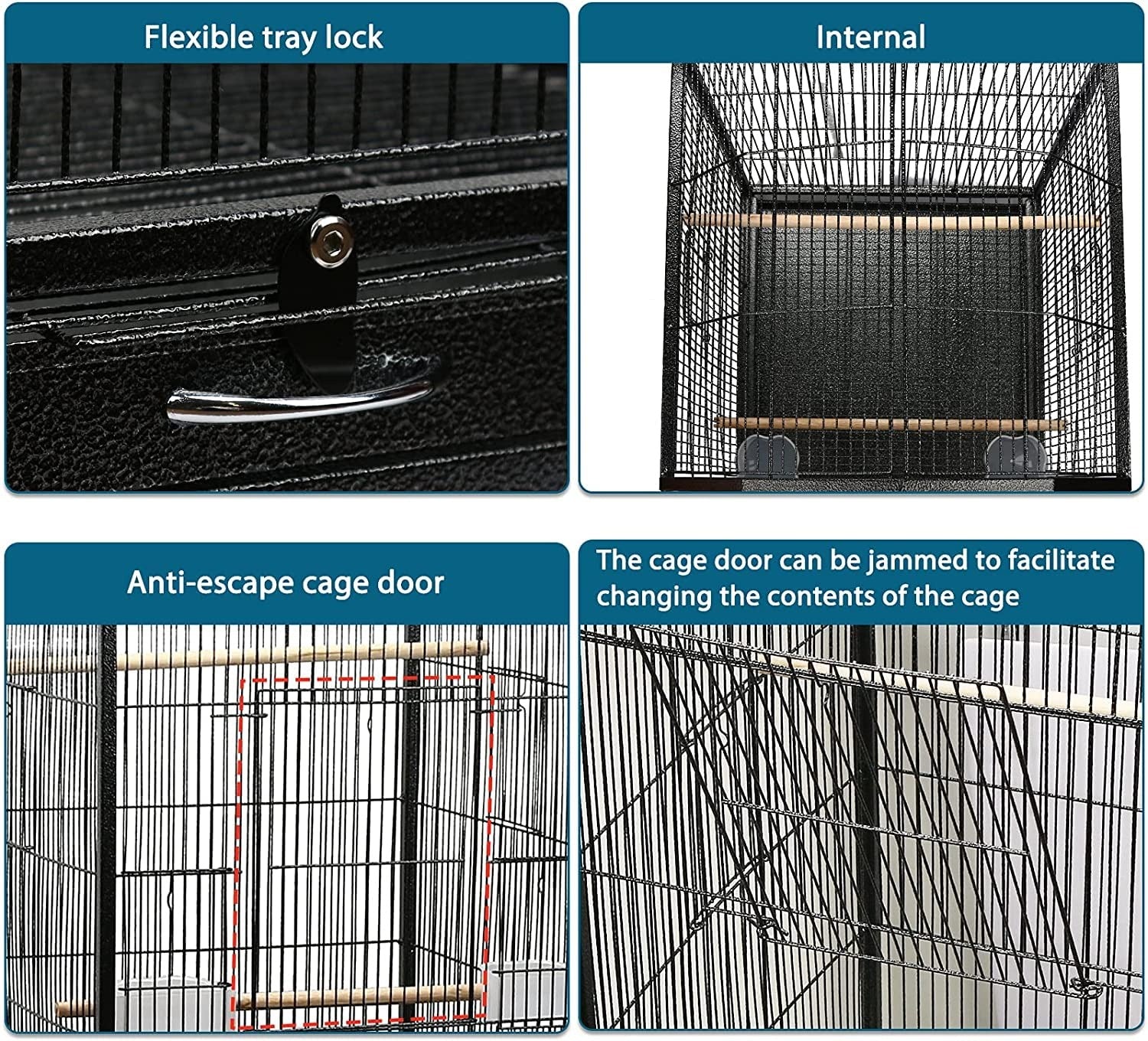 30 Inch Open Top Bird Cage - Designed Ultra Strong & Sturdy - BURAQ PETS