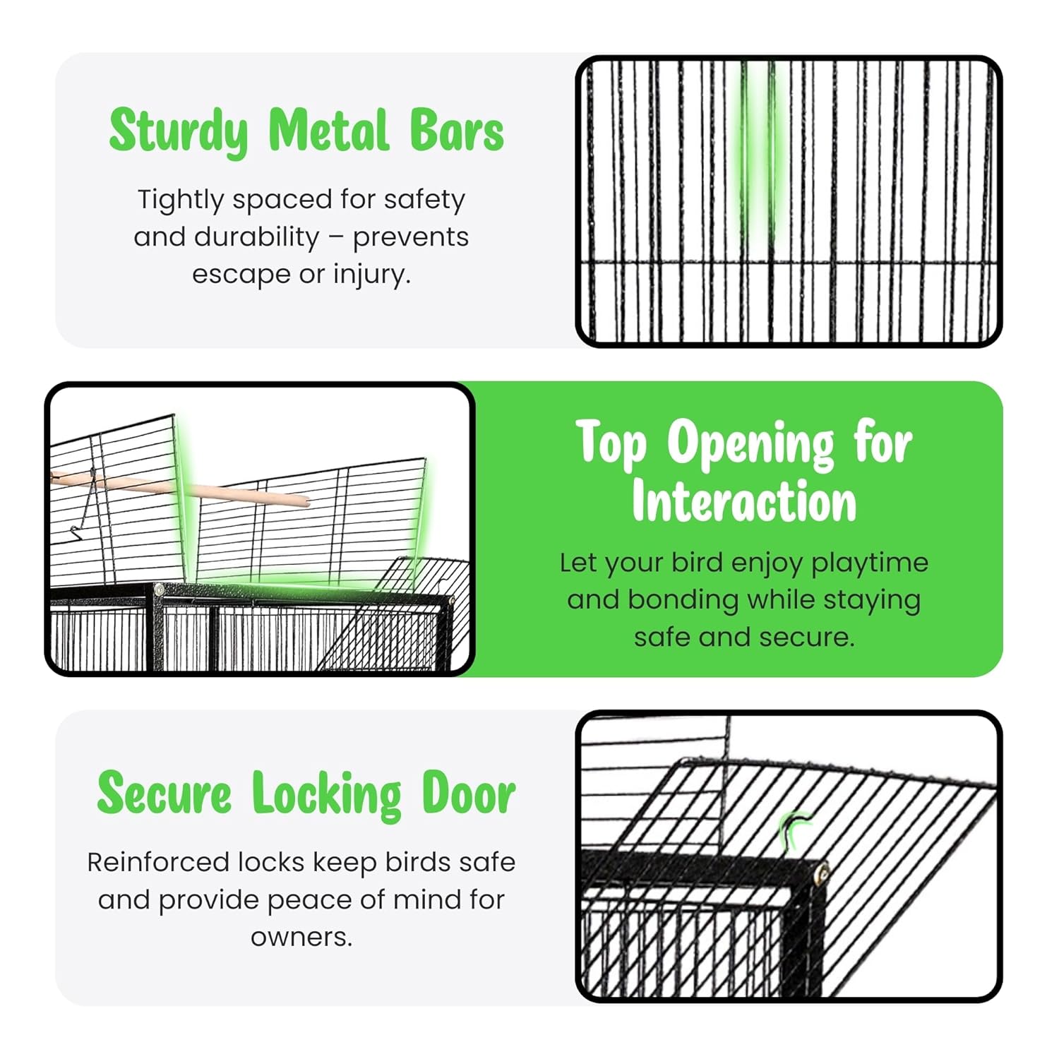30 inch Ultra Strong Exotic Large Bird cage - BURAQ PETS