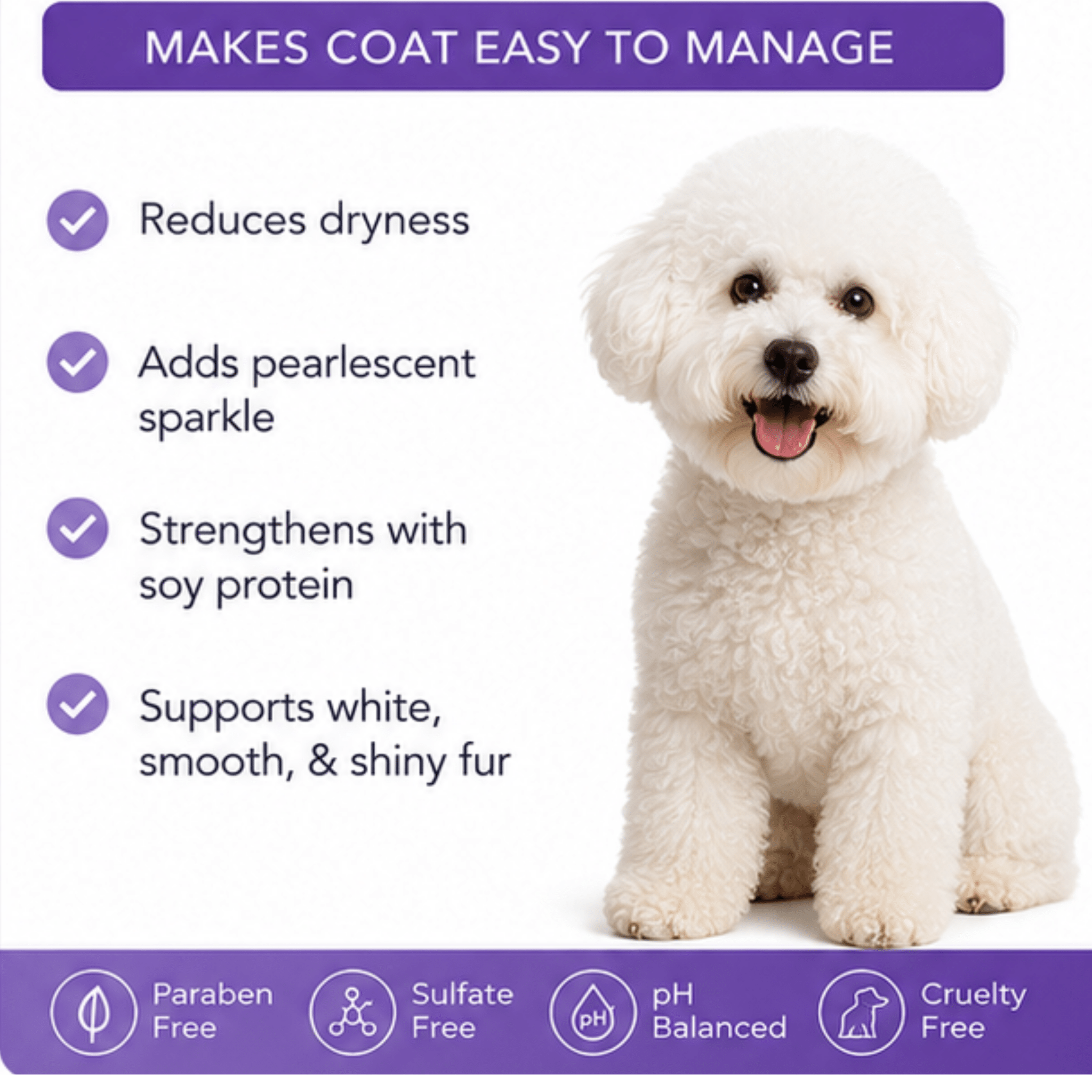 4 - in - 1 Dog Shampoo – Cleanses, Conditions & Deodorizes for Soft Shiny Coat - BURAQ PETS