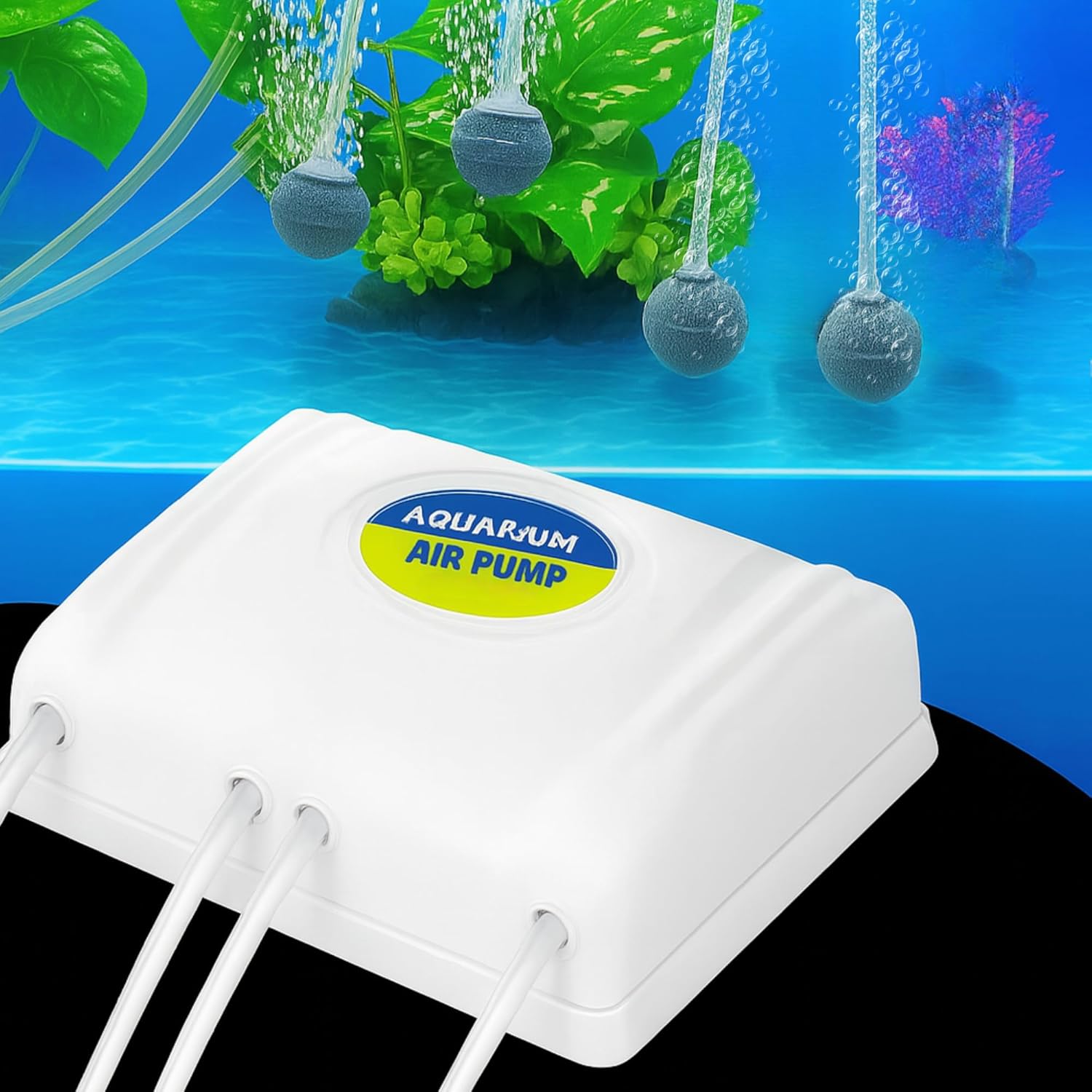 4 - Way Aquarium Air Pump – Improves Water Quality & Circulation - BURAQ PETS