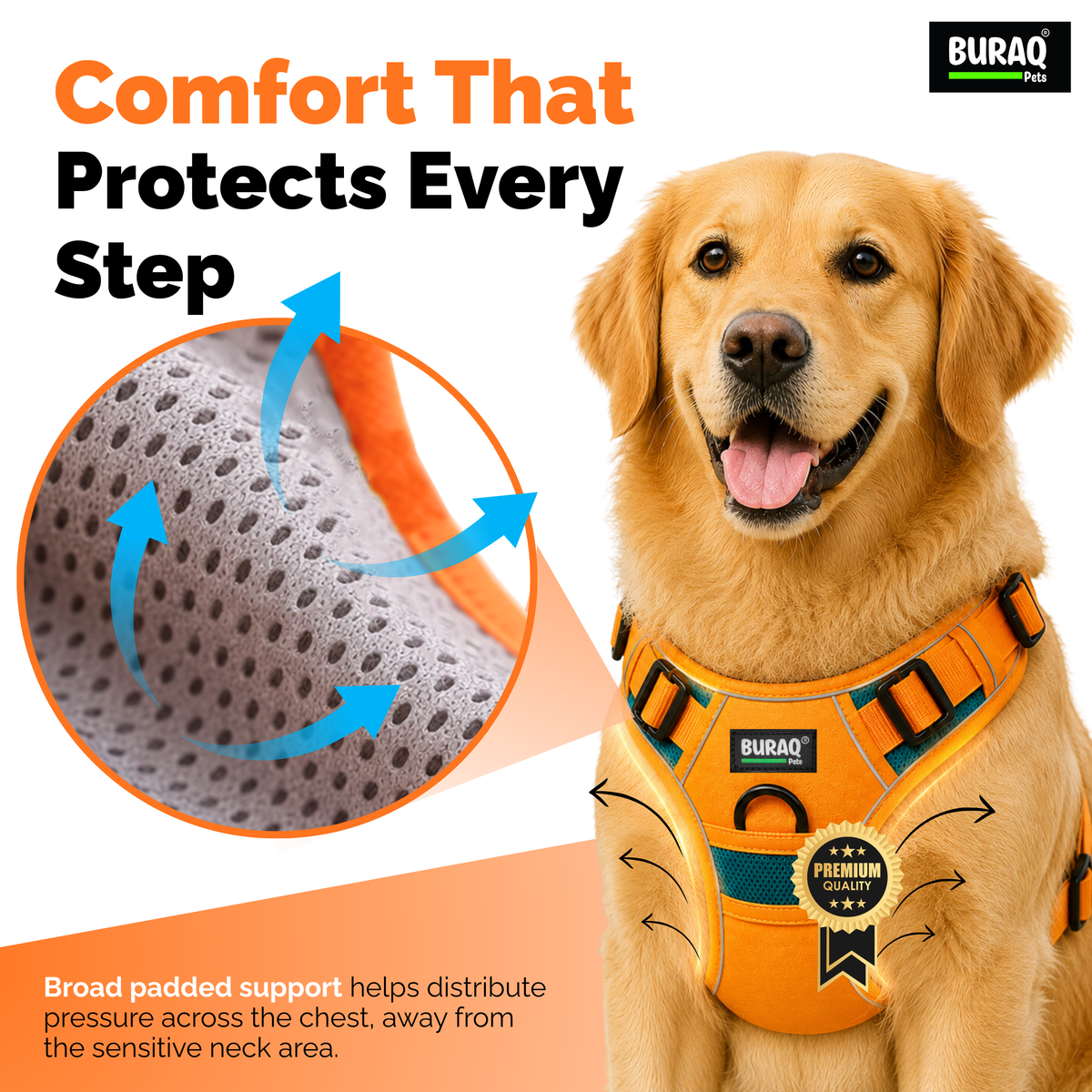 Premium Dog Harness with Leash | Reflective | No Pull Adjustable