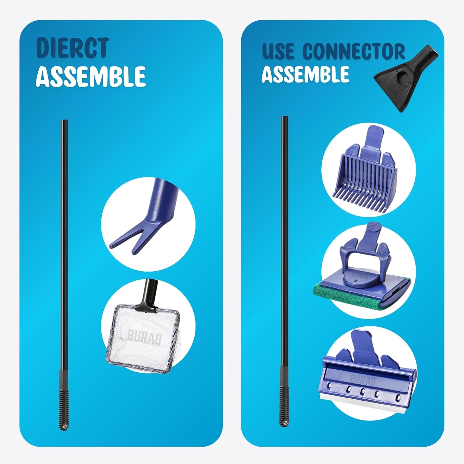 5 - in - 1 Aquarium Cleaning Kit – Fish Tank Maintenance Tool - BURAQ PETS