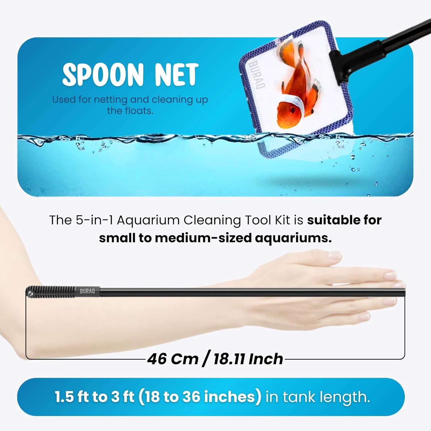 5 - in - 1 Aquarium Cleaning Kit – Fish Tank Maintenance Tool - BURAQ PETS