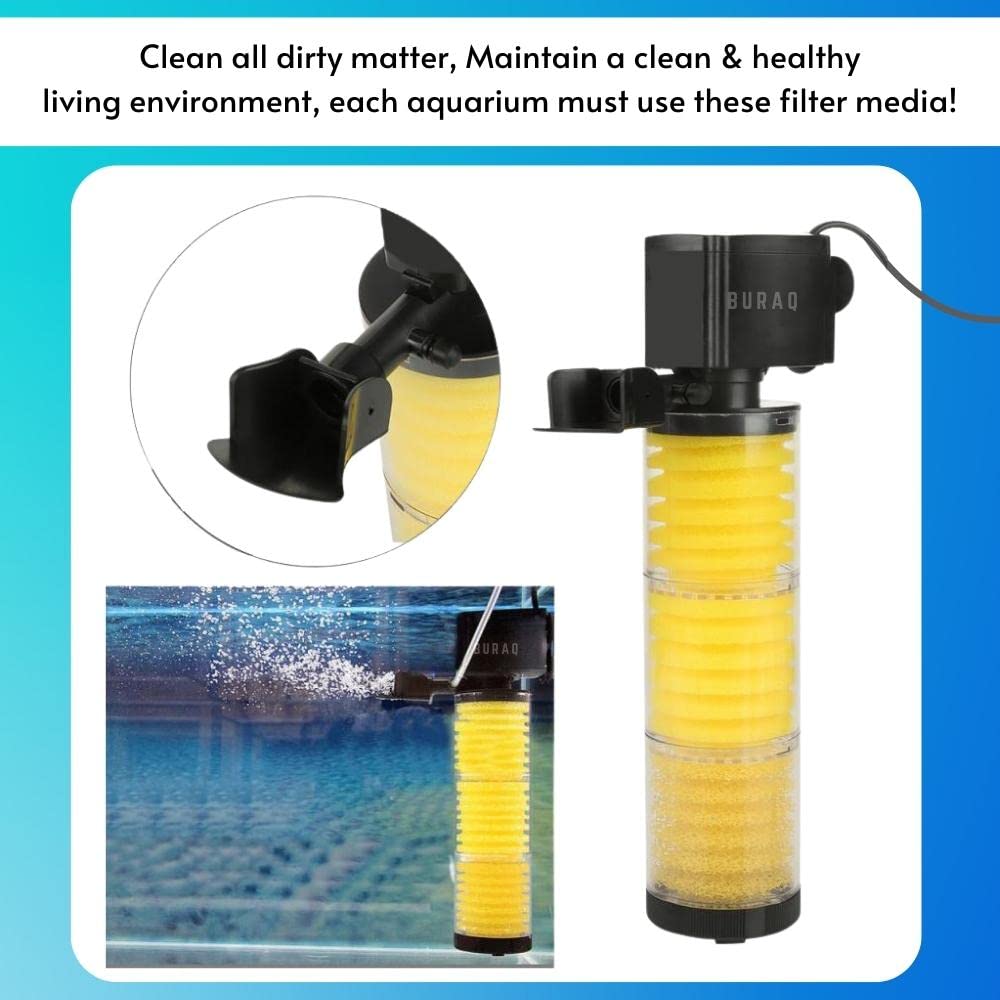 Transparent Internal Aquarium Filter – Submersible with Sponge