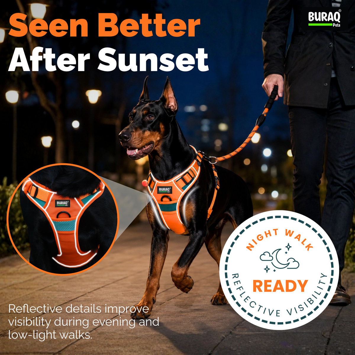 Premium Dog Harness with Leash | Reflective | No Pull Adjustable