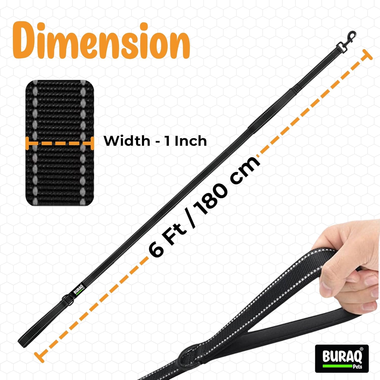 6FT Reflective Dog Leash with Dual Padded Handles - premium pet product by Buraq Pets