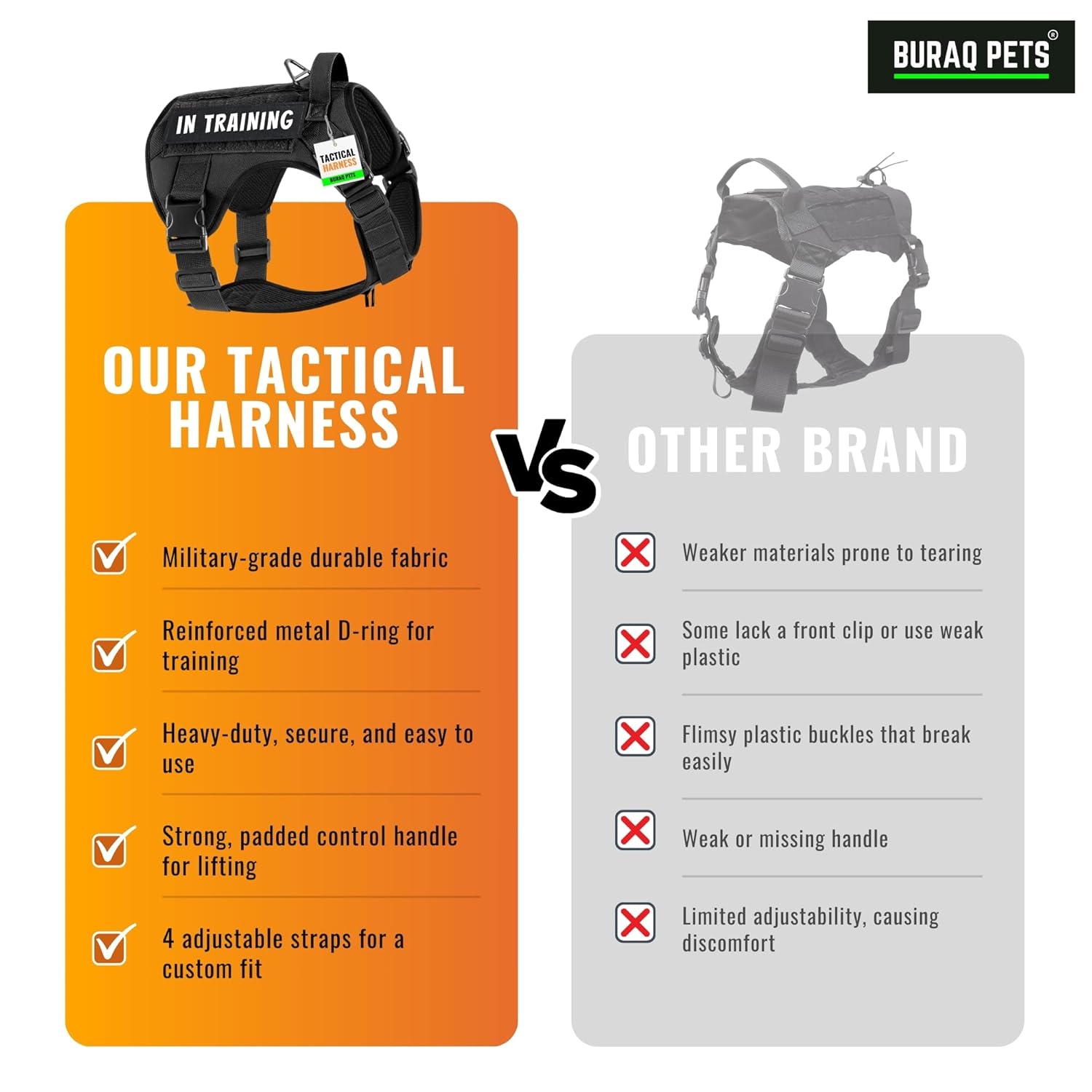 No Pull Tactical Dog Harness for Large Dogs - premium pet product by Buraq Pets