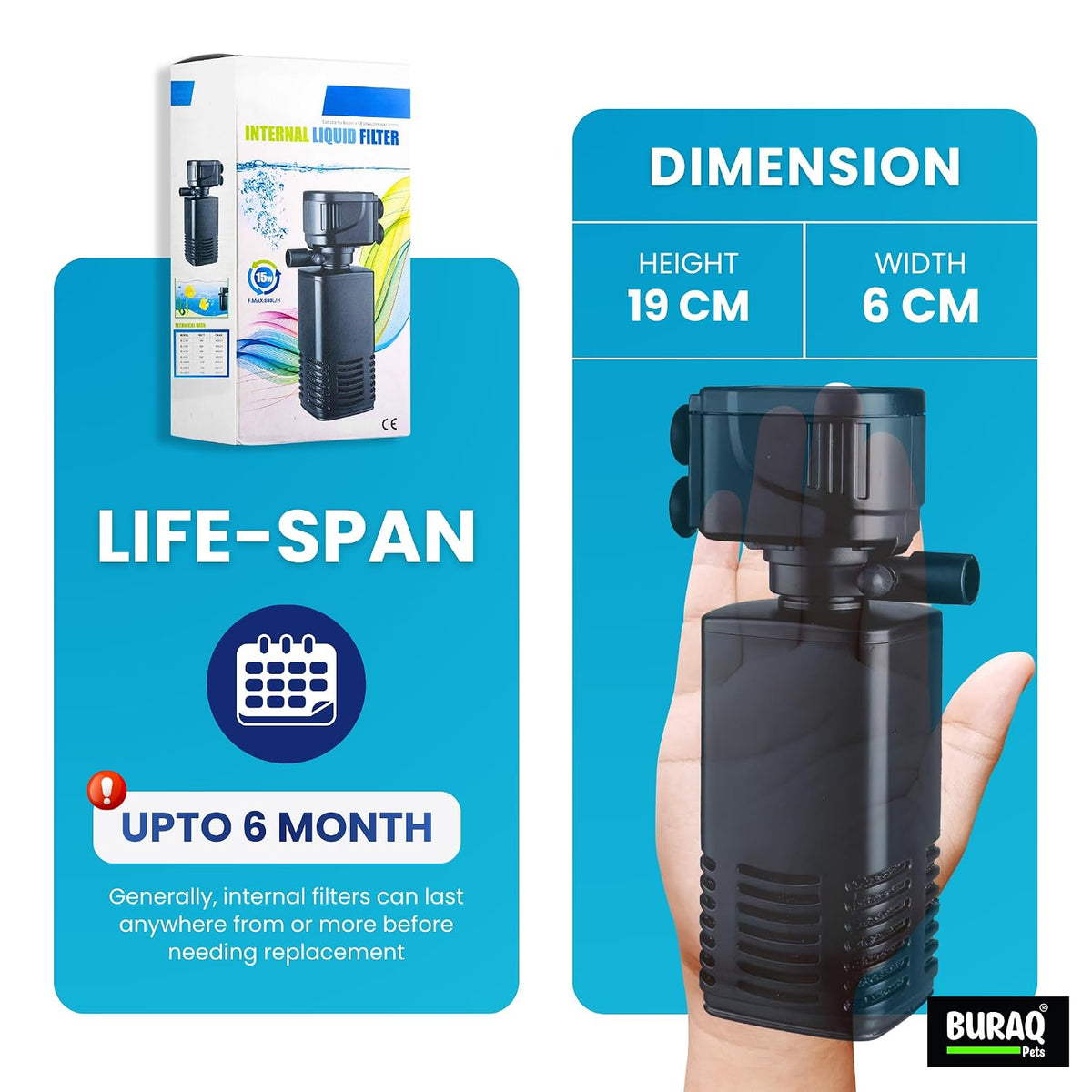 4 in 1 Aquarium Filter | 15W | 880L/H | 1.5–2.5 ft Tank