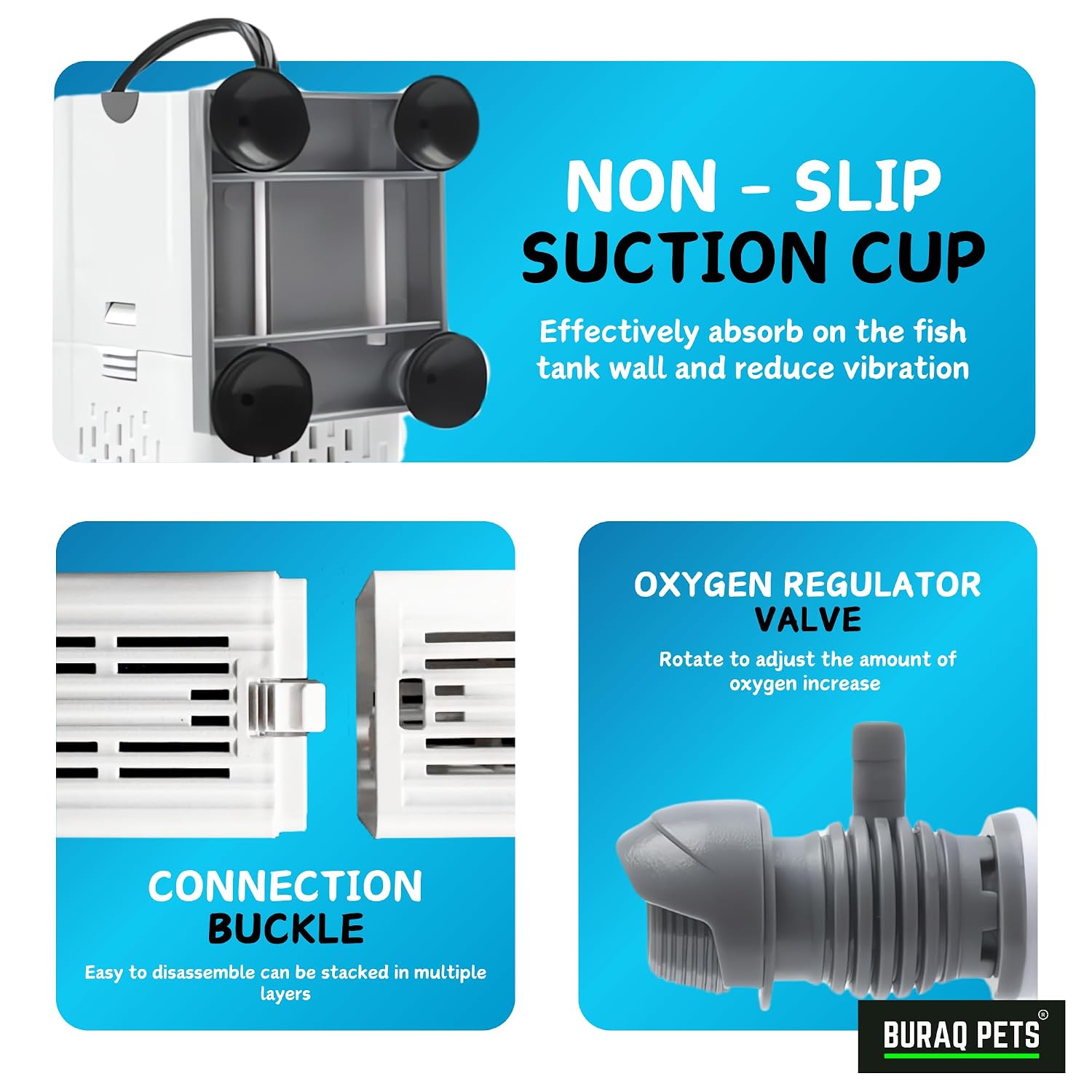 Multi-Function Submersible Adjustable Flow Aquarium Filter YQP 500F L/H – 6W  – Ideal for 1.5 to 2.5 ft Fish Tanks