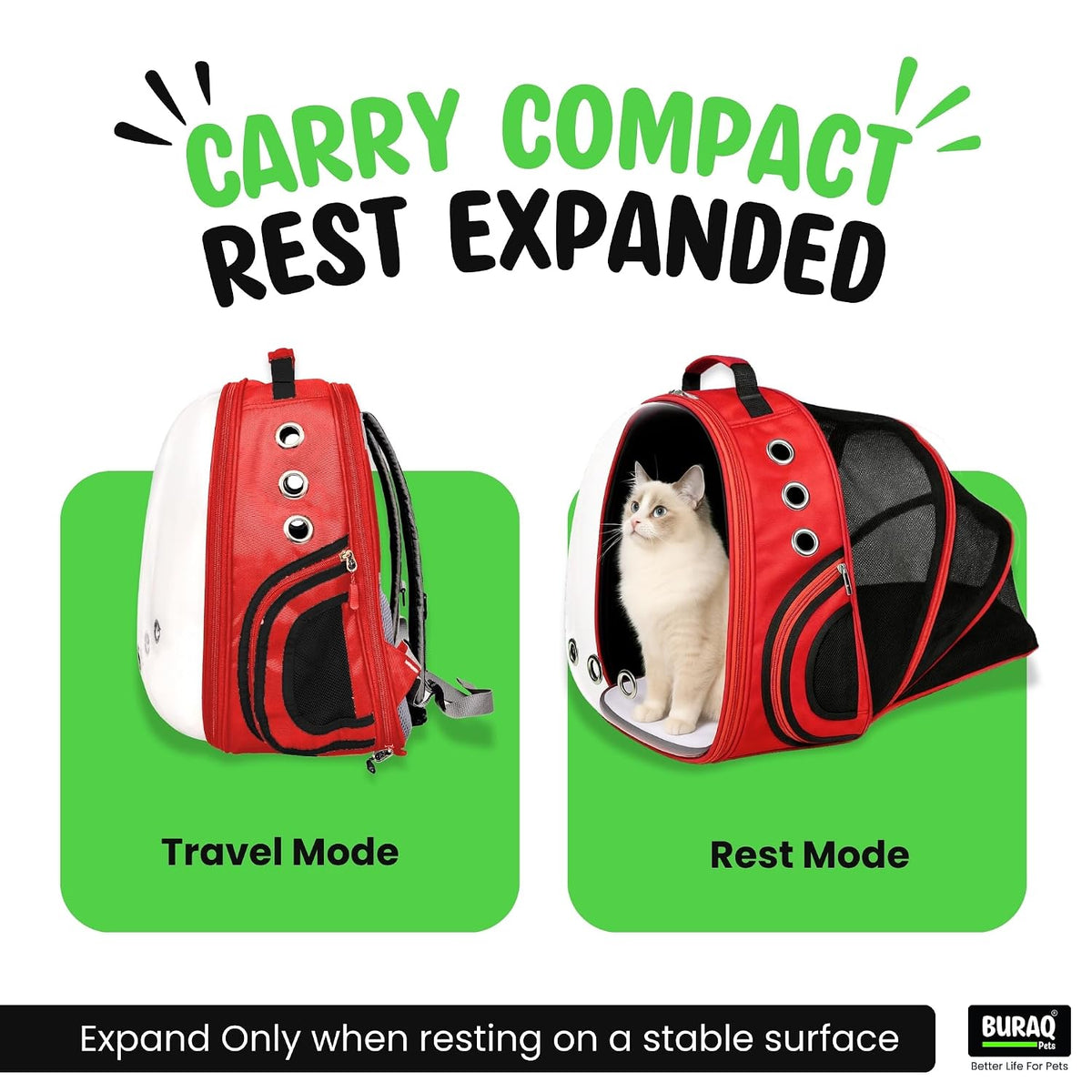 Expandable Astronaut Bubble Window Pet Carrier Backpack, Breathable Space, Stylish Secure & Ventilated Travel Bag for Cats