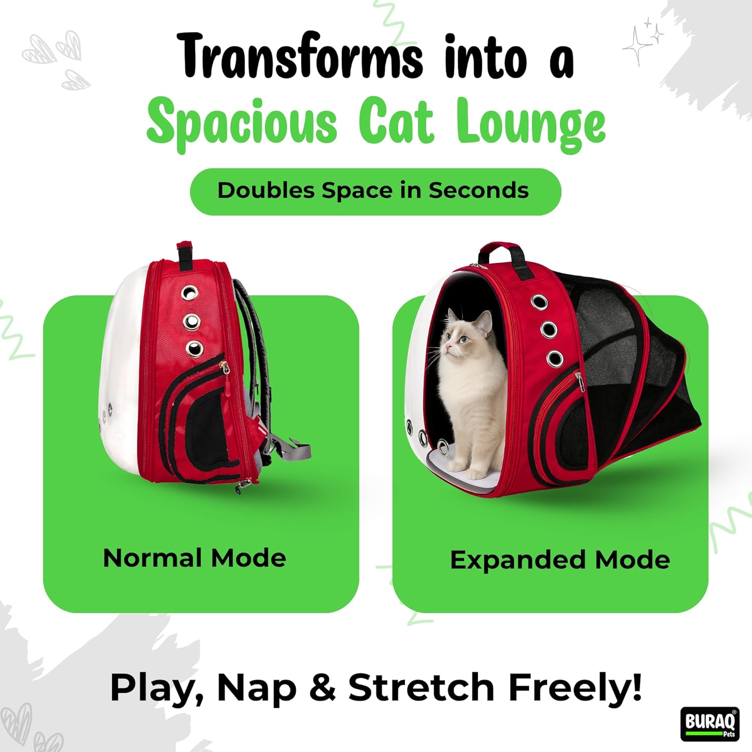 Expandable Astronaut  Pet Carrier Backpack,Stylish Secure & Ventilated Travel Bag for Cats