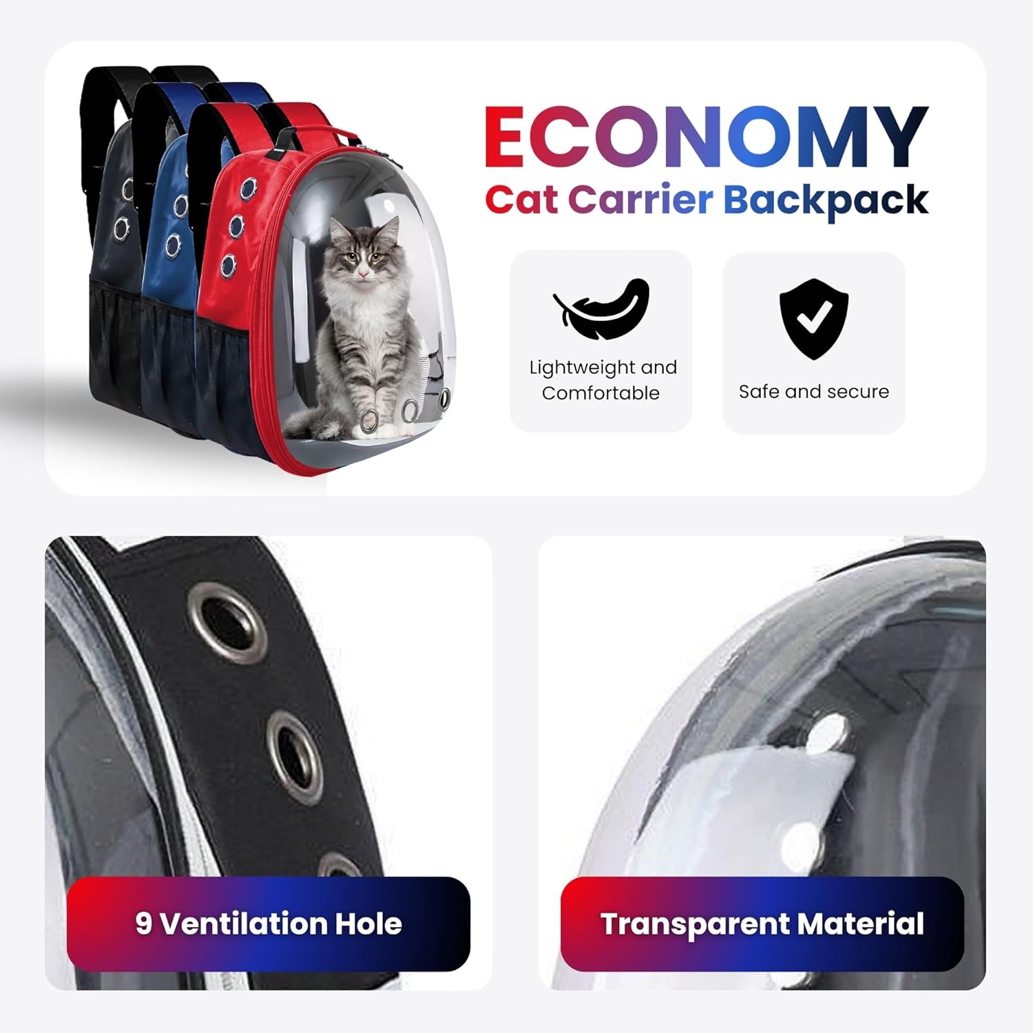 Astronaut Lite Pet Backpack – Transparent & Ventilated