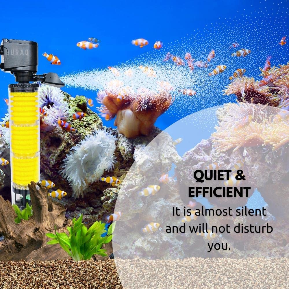 Transparent Internal Aquarium Filter – Submersible with Sponge