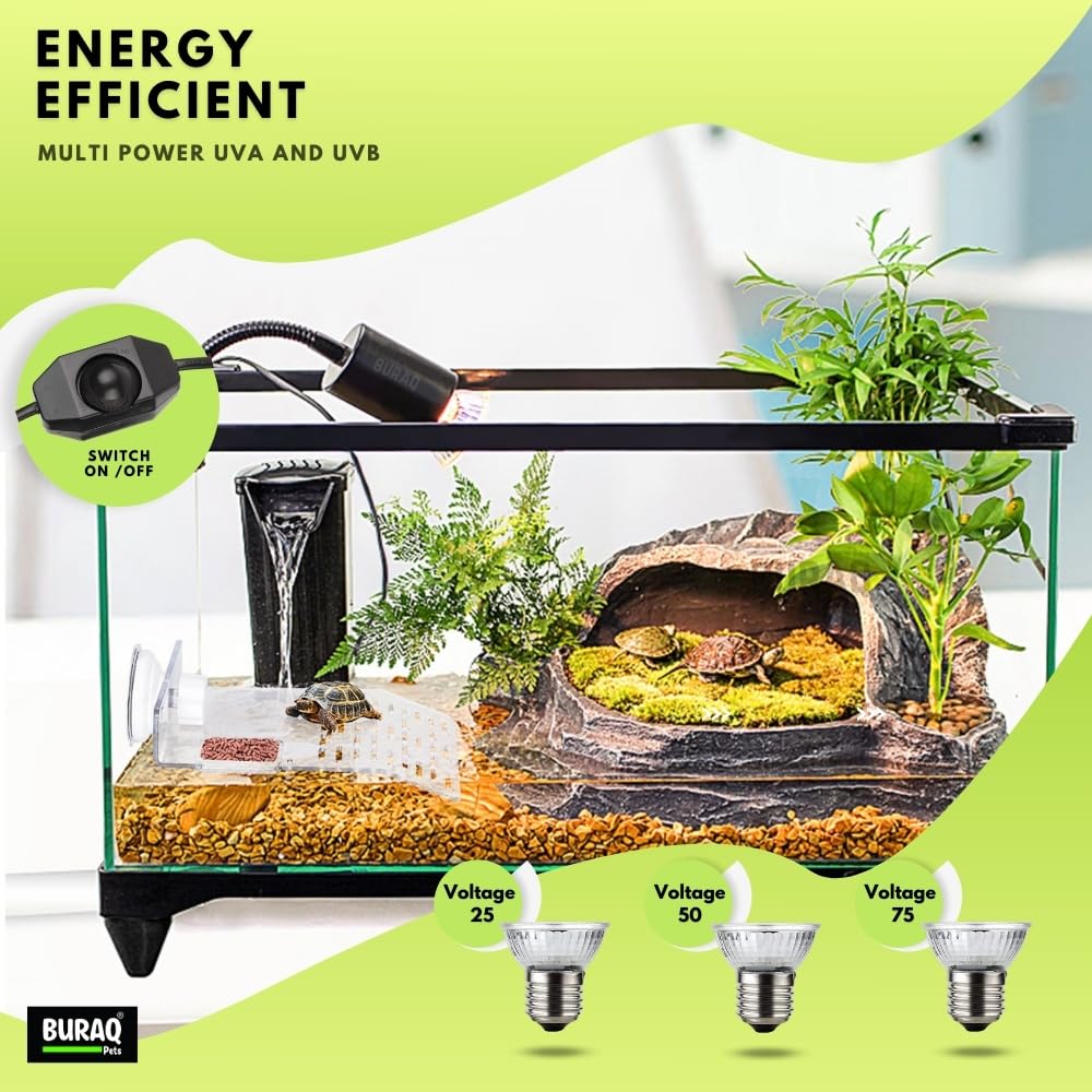 Reptile Heat Lamp – E27 UVA+UVB Light with Holder & Bulb – premium pet product by Buraq Pets