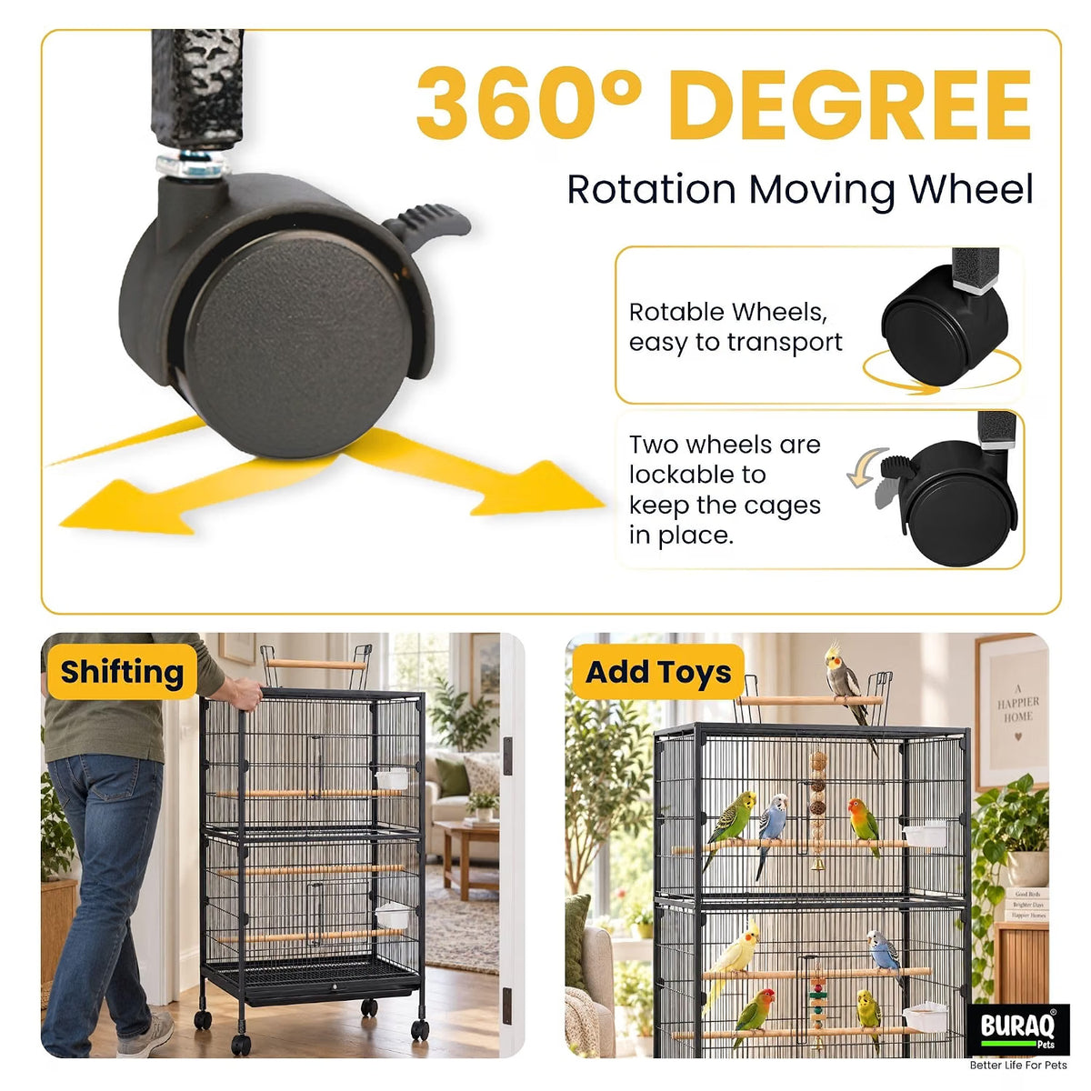 38 Inch Extedanble Large Bird Cage | Heavy Duty