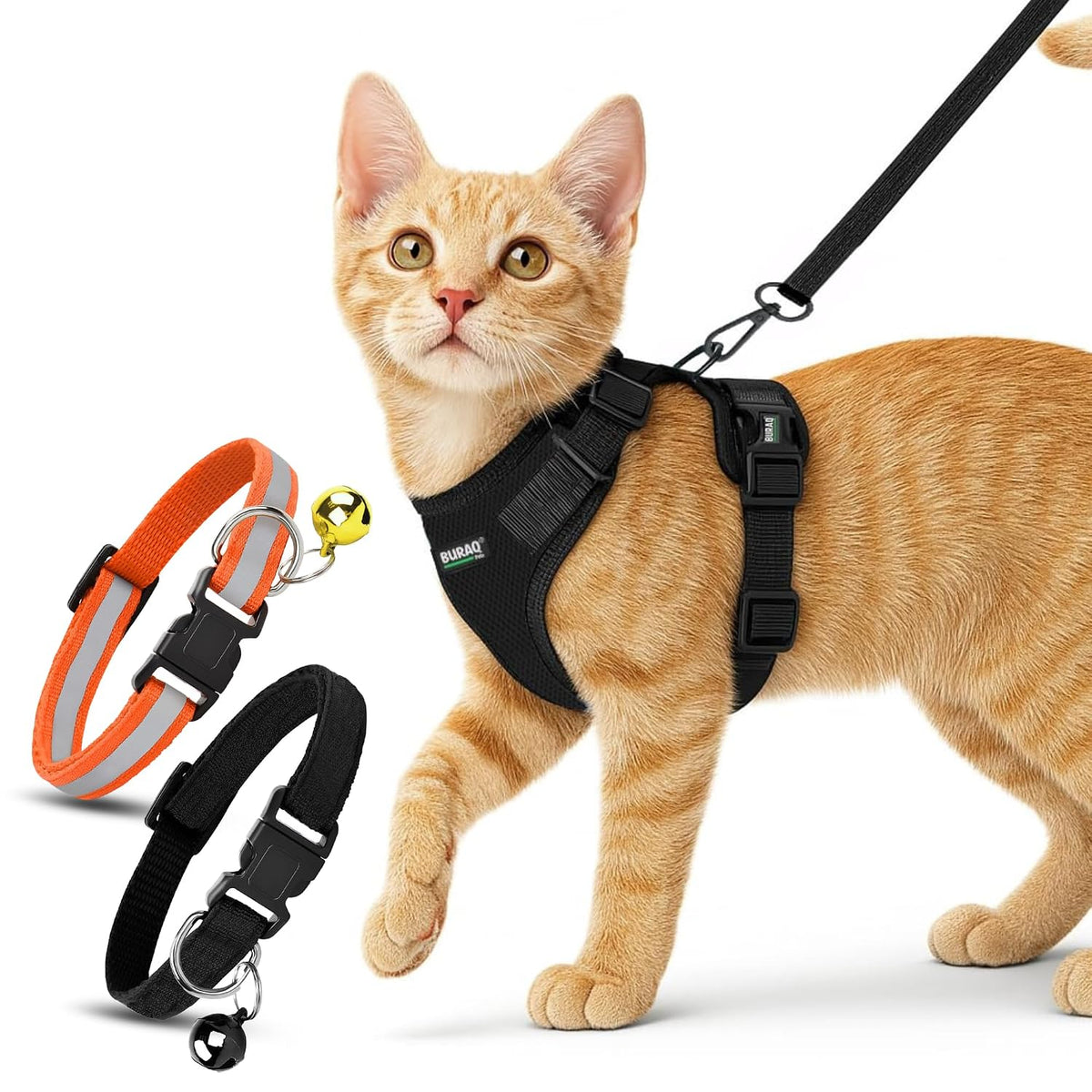 Cat Harness with Leash with 2 pcs Collor No Pull No Choke
