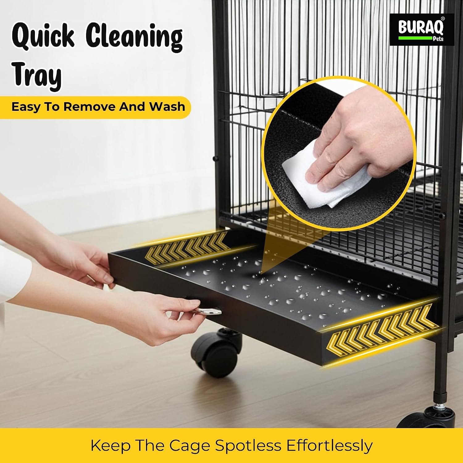 30 Inch Large Bird Cage – With Wheels & Accessories Set