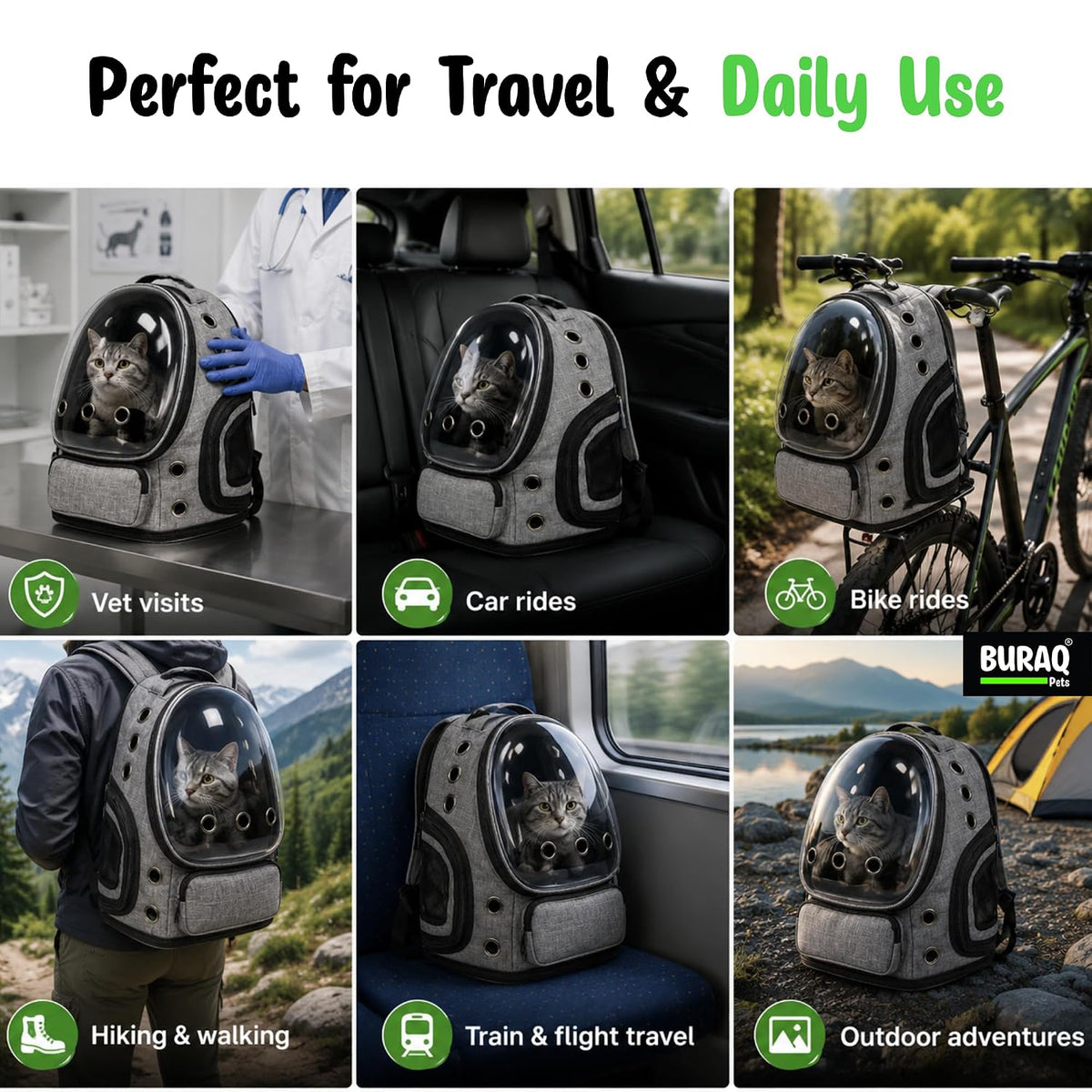 Bubble Cat Backpack Carrier – Breathable, Spacious & Stylish