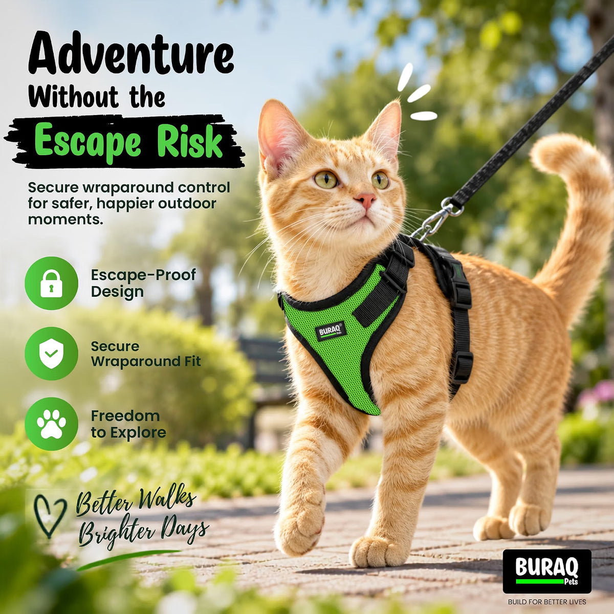 No Pull Cat Harness with Leash – Ultra-Light & Stylish Design