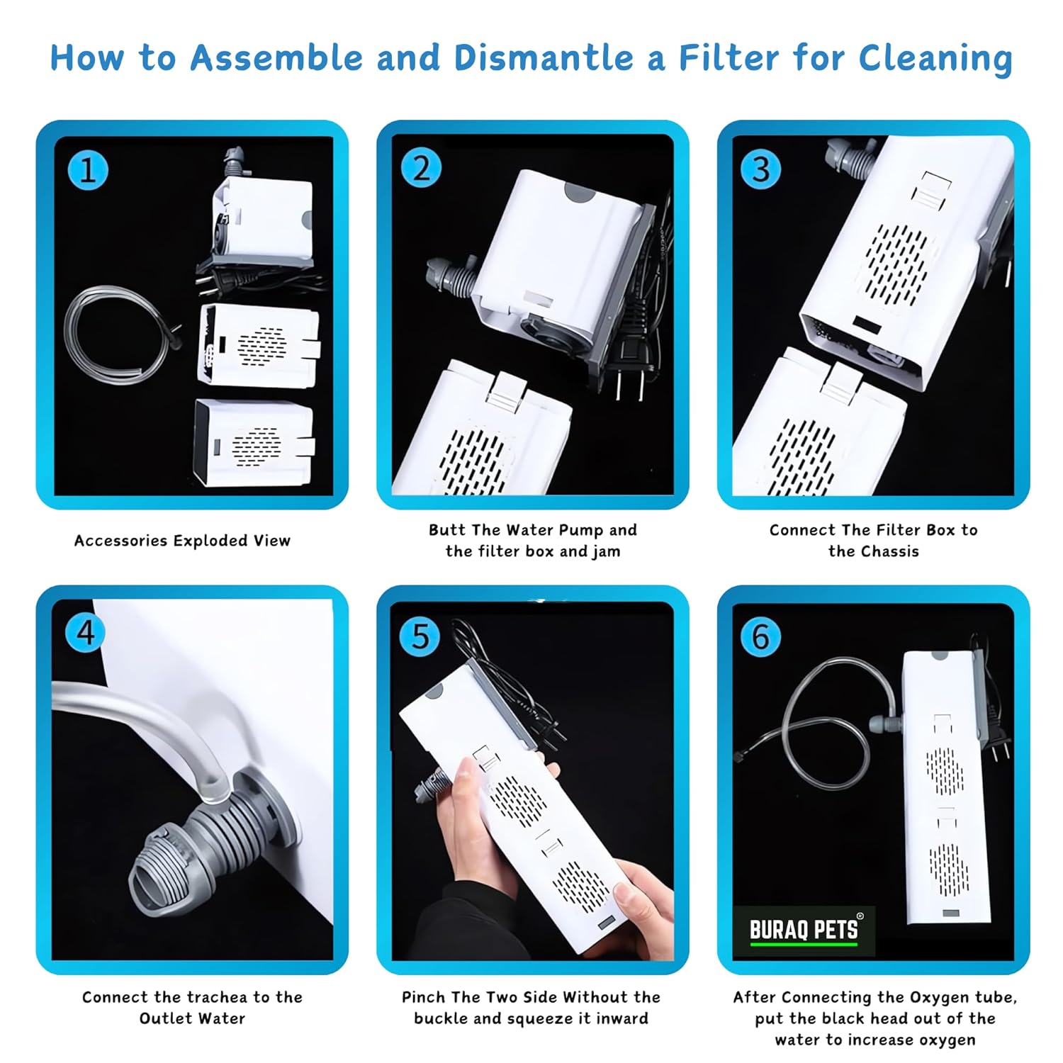 Multi-Function Submersible Adjustable Flow Aquarium Filter YQP 500F L/H – 6W  – Ideal for 1.5 to 2.5 ft Fish Tanks