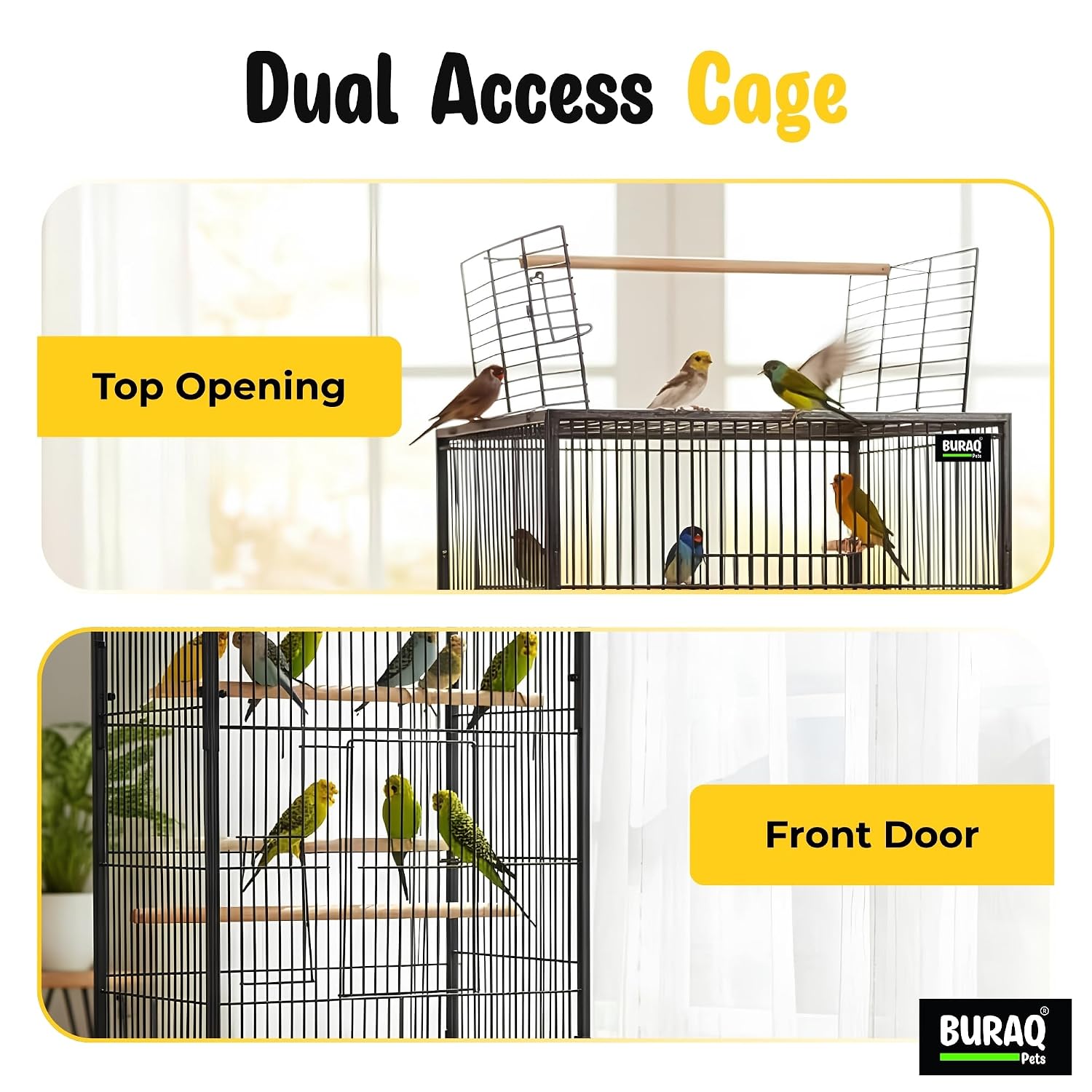 30 Inch Large Bird Cage – With Wheels & Accessories Set