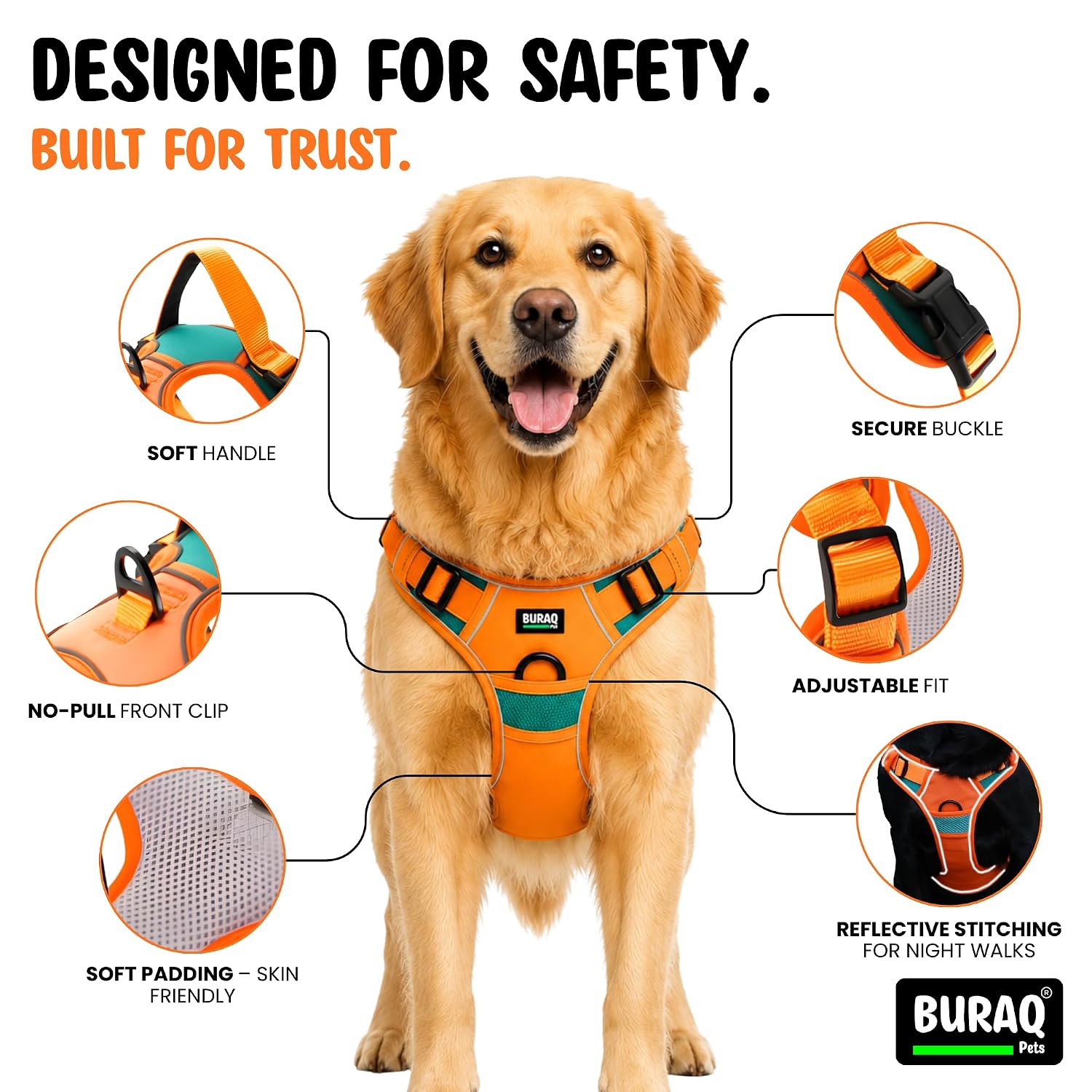 Premium No Pull Dog Harness with Leash - Adjustable Padded Vest