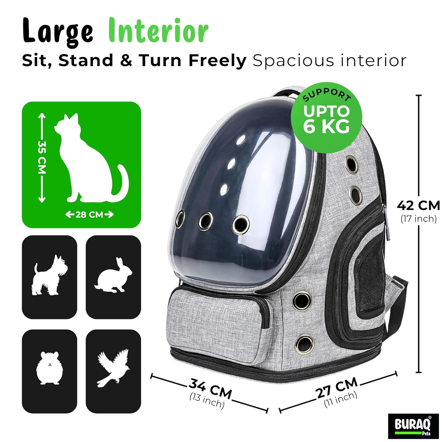 Bubble Cat Backpack Carrier – Breathable, Spacious & Stylish