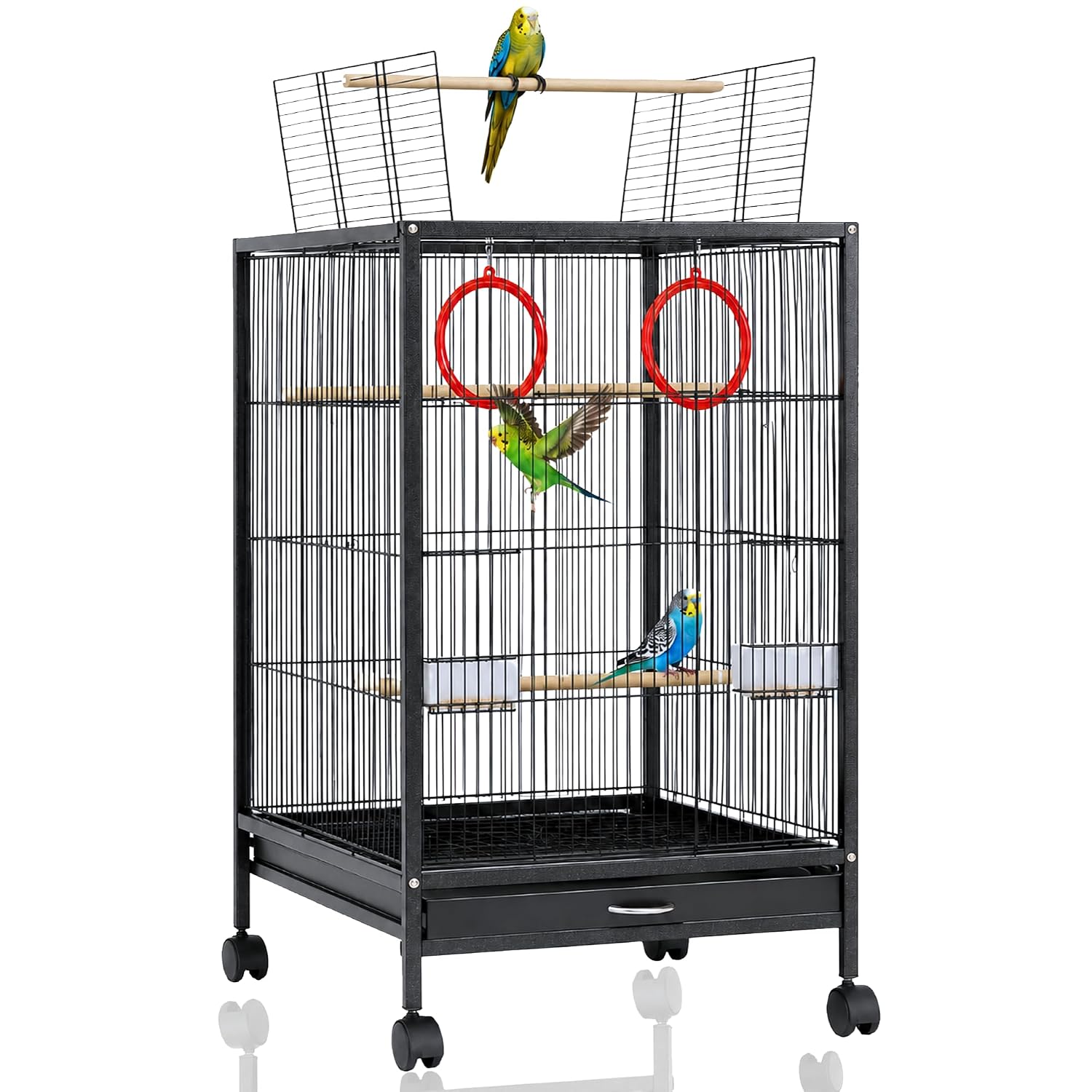 30 Inch Large Bird Cage – With Wheels & Accessories Set
